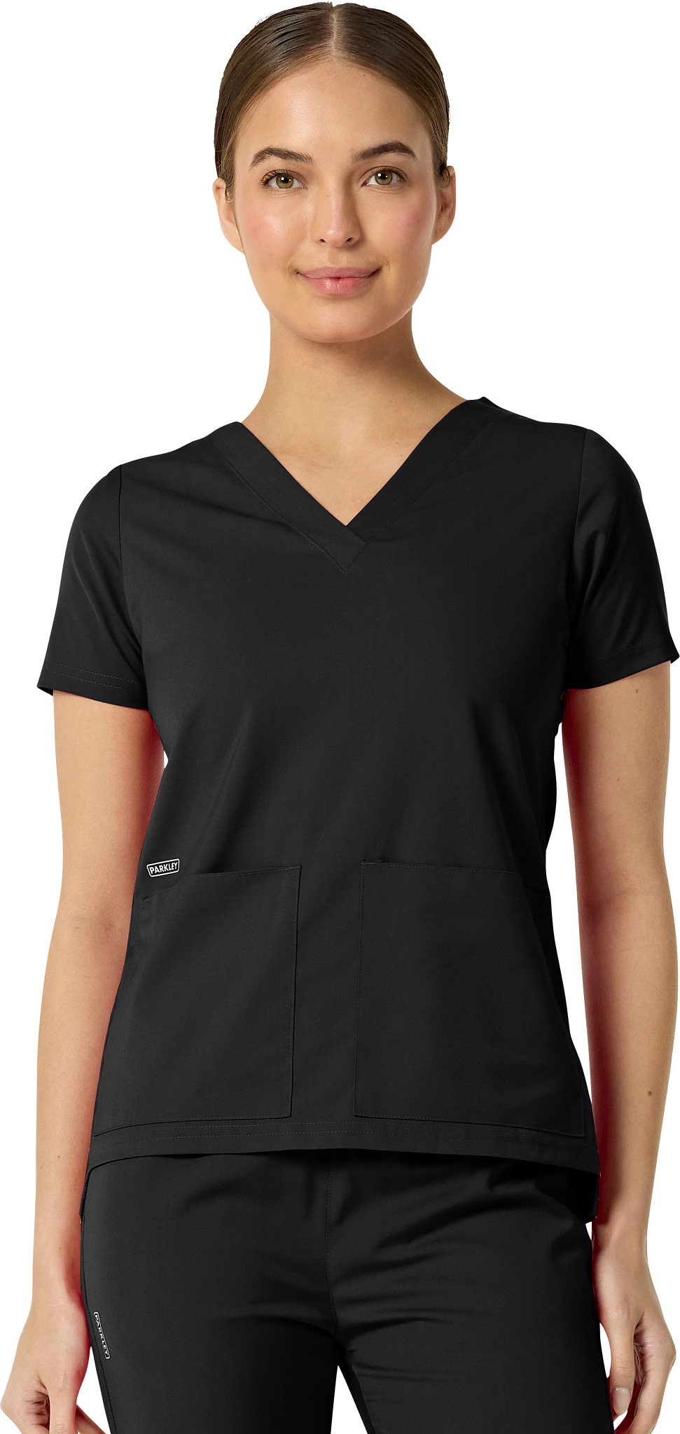 Women's Parkley Astrid V Neck shown in Black (Black)