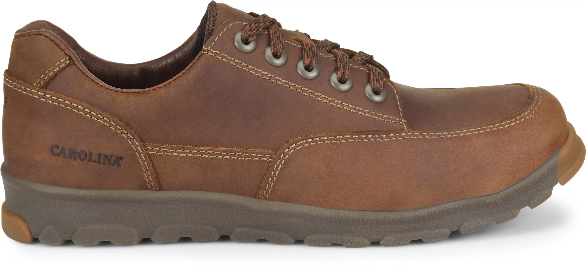 Men's Carolina Shoe S-117 Oxford Aluminum Toe Work Shoe shown in Dark Brown (Brown)