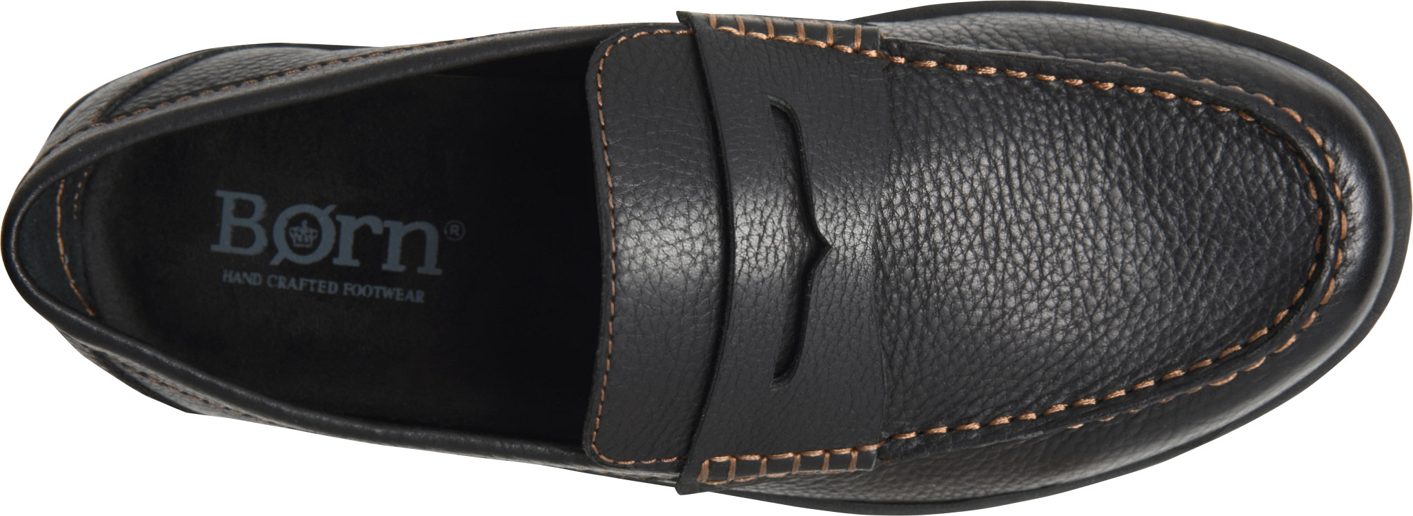 Born Black Leather Penny Loafers Mens 11M BM0013903 Slip On Dress Shoes Simon III | Born Shoes main image 4