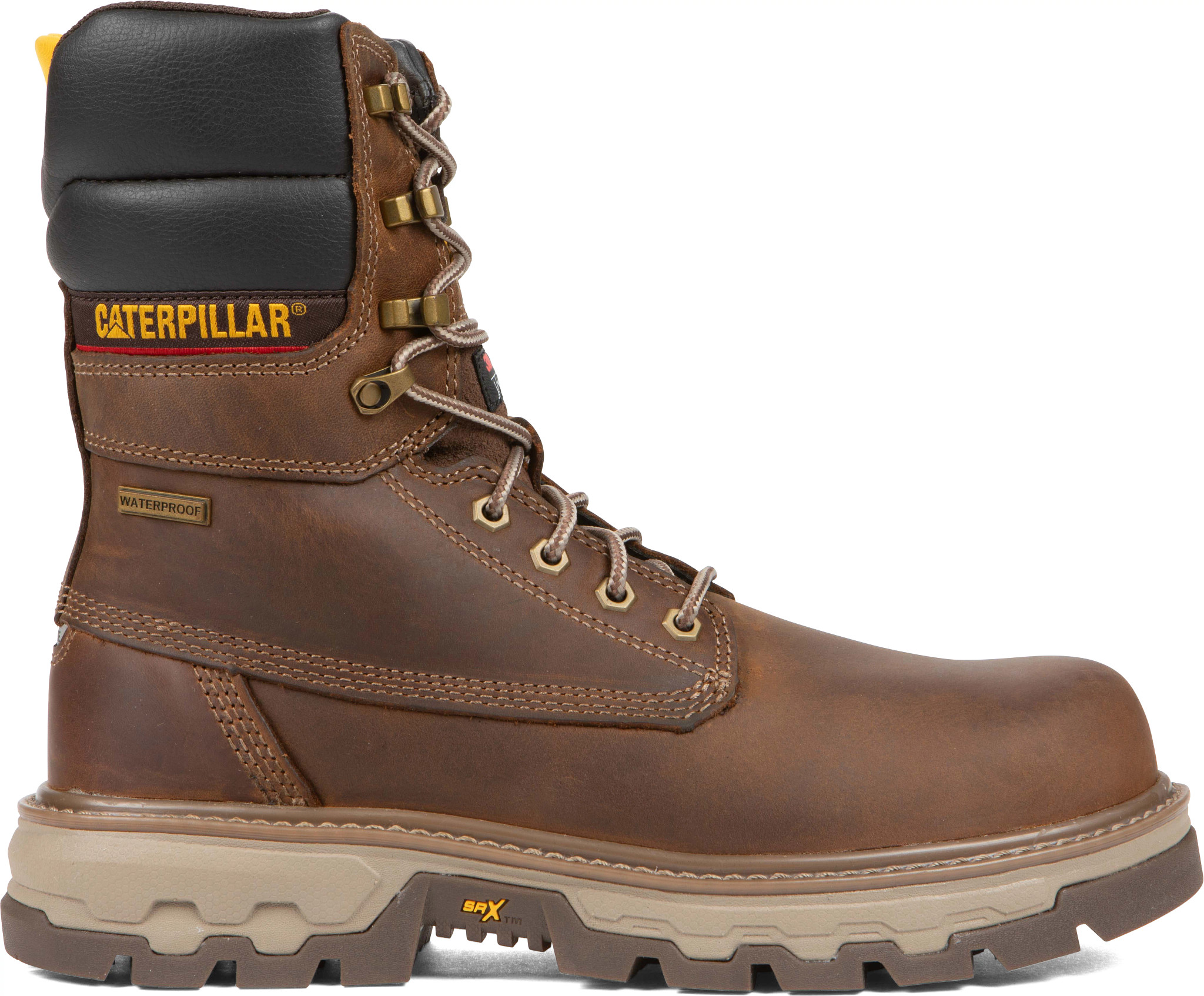 Men's Caterpillar 8 Inch Waterproof 400g Composite Toe Colorado shown in Brown (Brown)