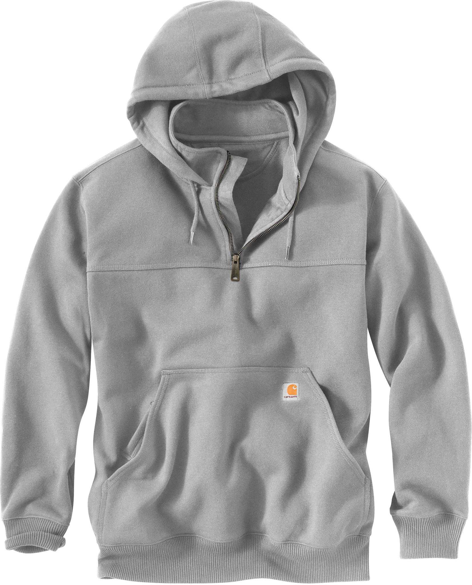 Men's Carhartt Rain Defender Quarter Zip Hoodie Big shown in Grey (Grey)