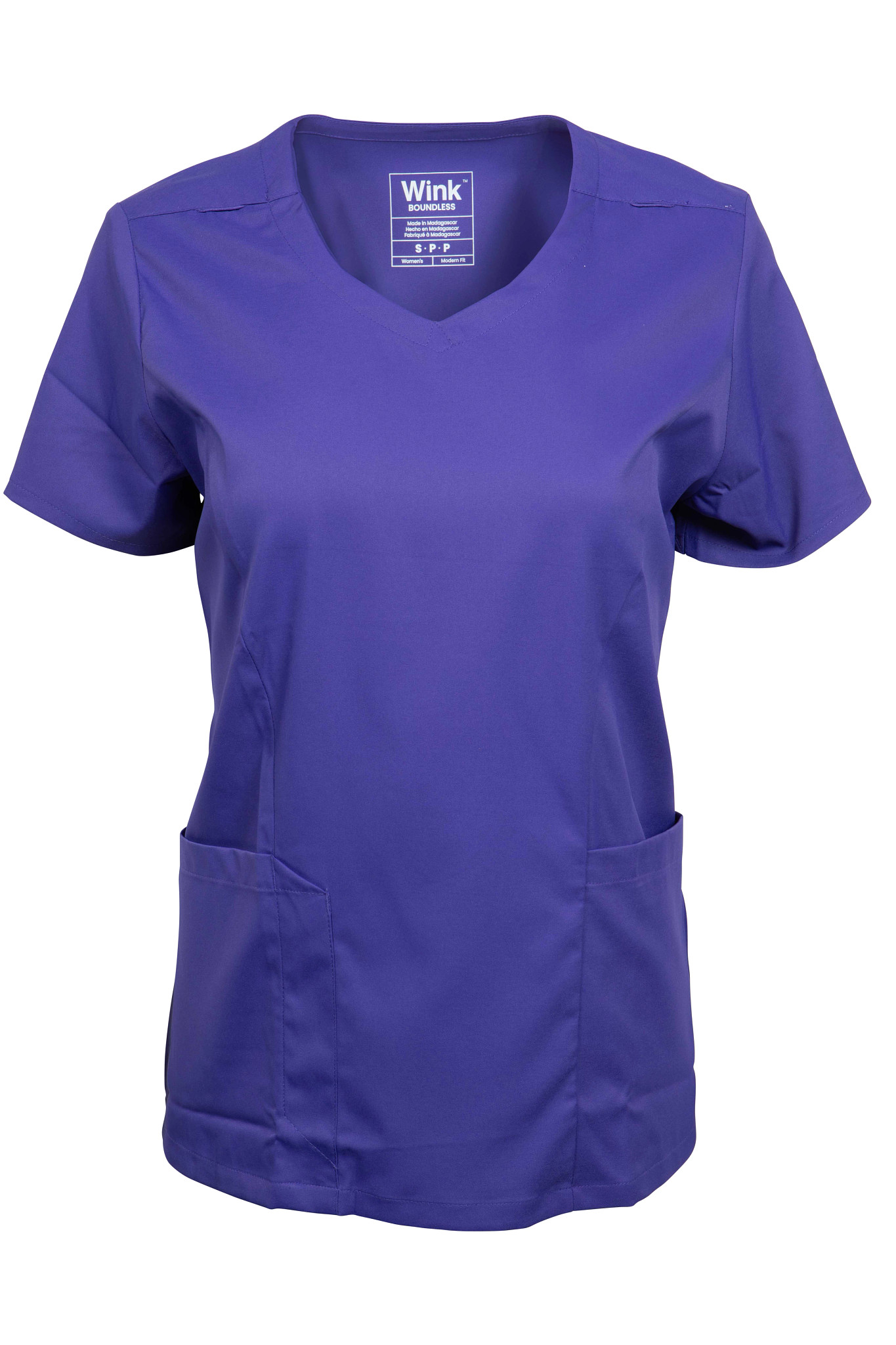 Women's Wonderwink Boundless V Neck shown in Grape (Purple)