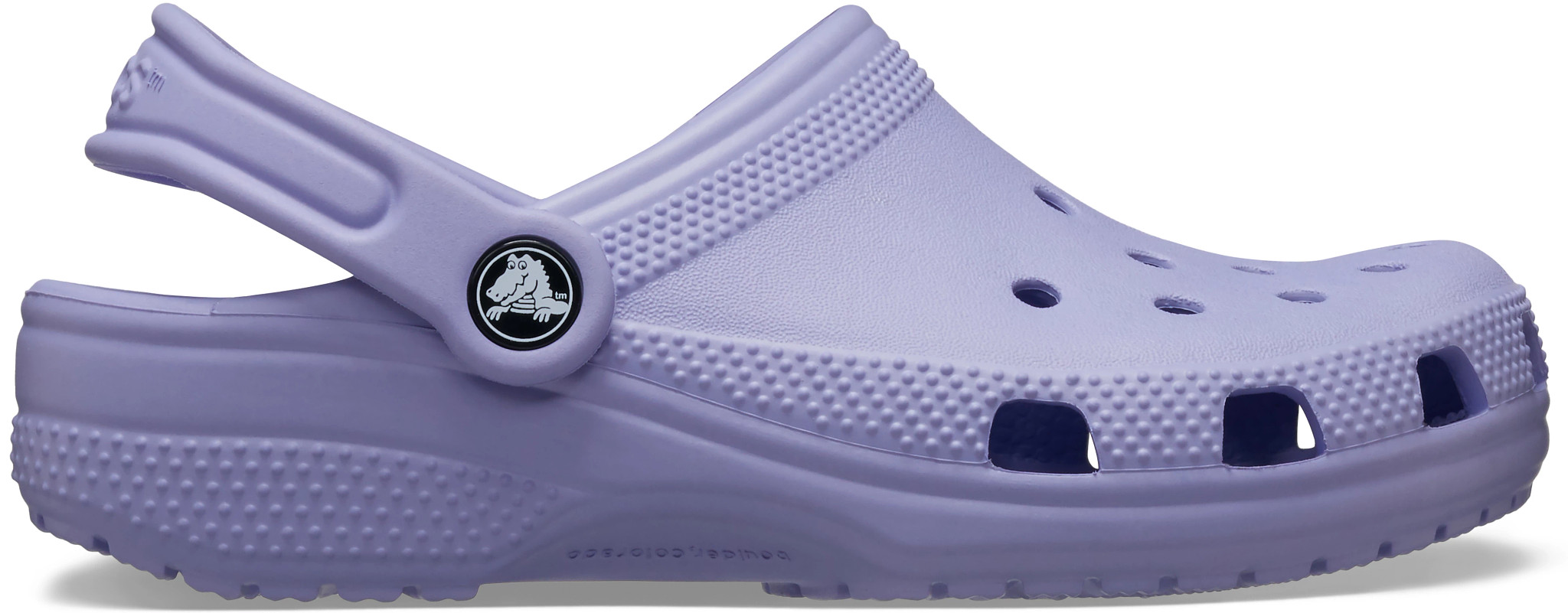 Girl's Crocs Classic Clog shown in Mystic Purple (Purple)