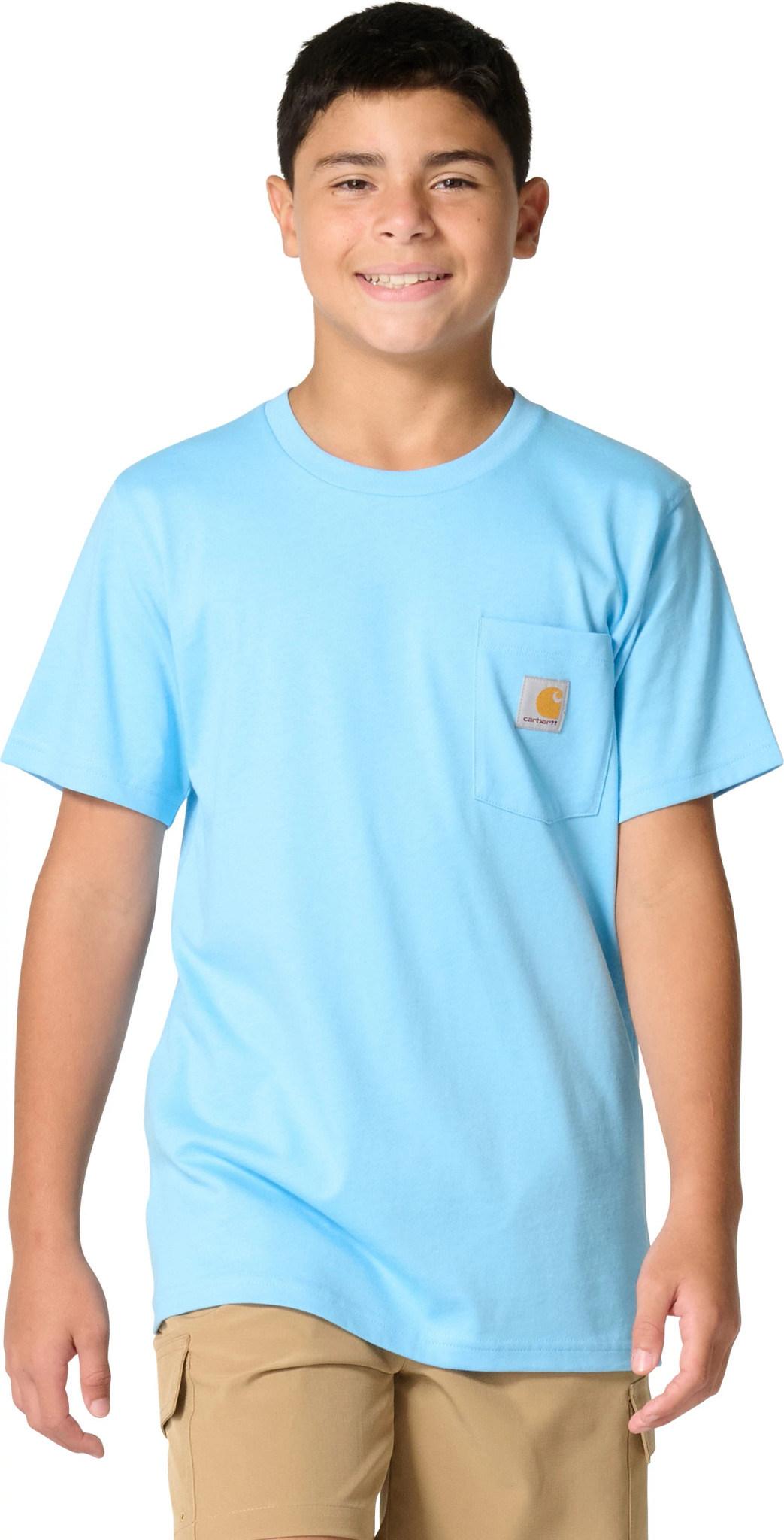 Boy's Carhartt Short Sleeve Pocket T-Shirt shown in Baltic Sea (Blue)