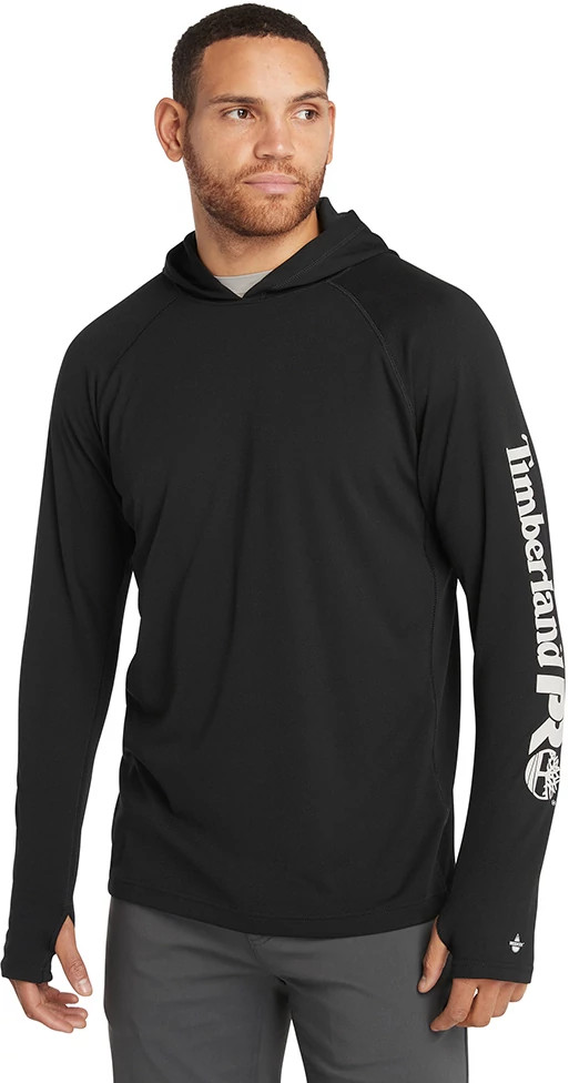 Men's Timberland Pro Long Sleeve Wicking Good Hoodie shown in Black (Black)
