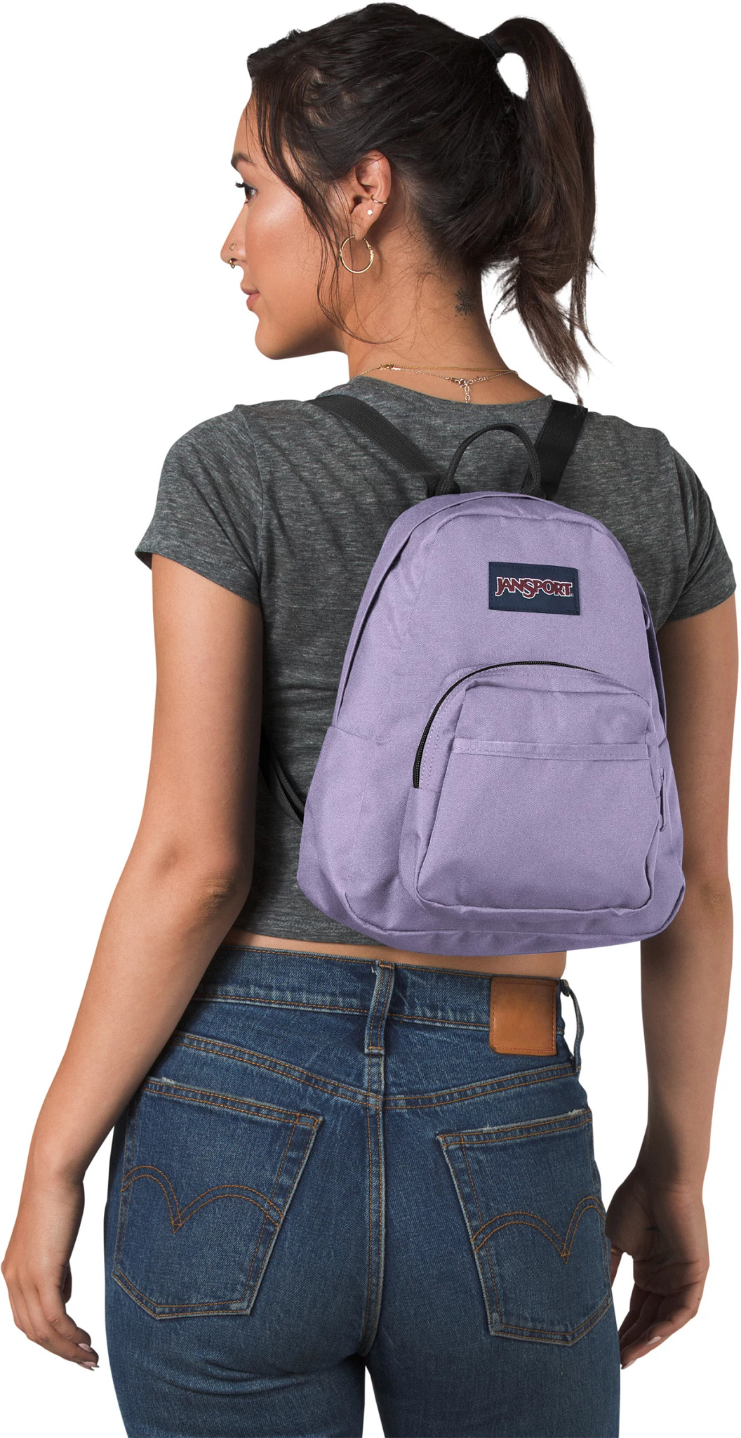 Unisex Half Pint 625ci Backpack shown on model 