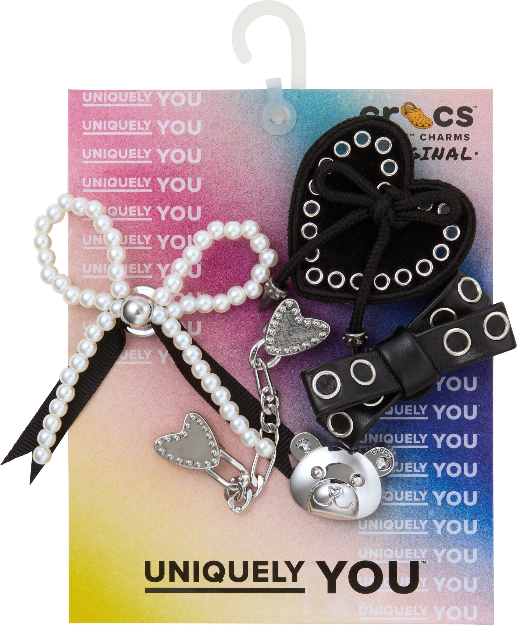 Unisex Crocs Indie Luxe Silver 5pk Jibbitz shown in Multi (Multicolor)