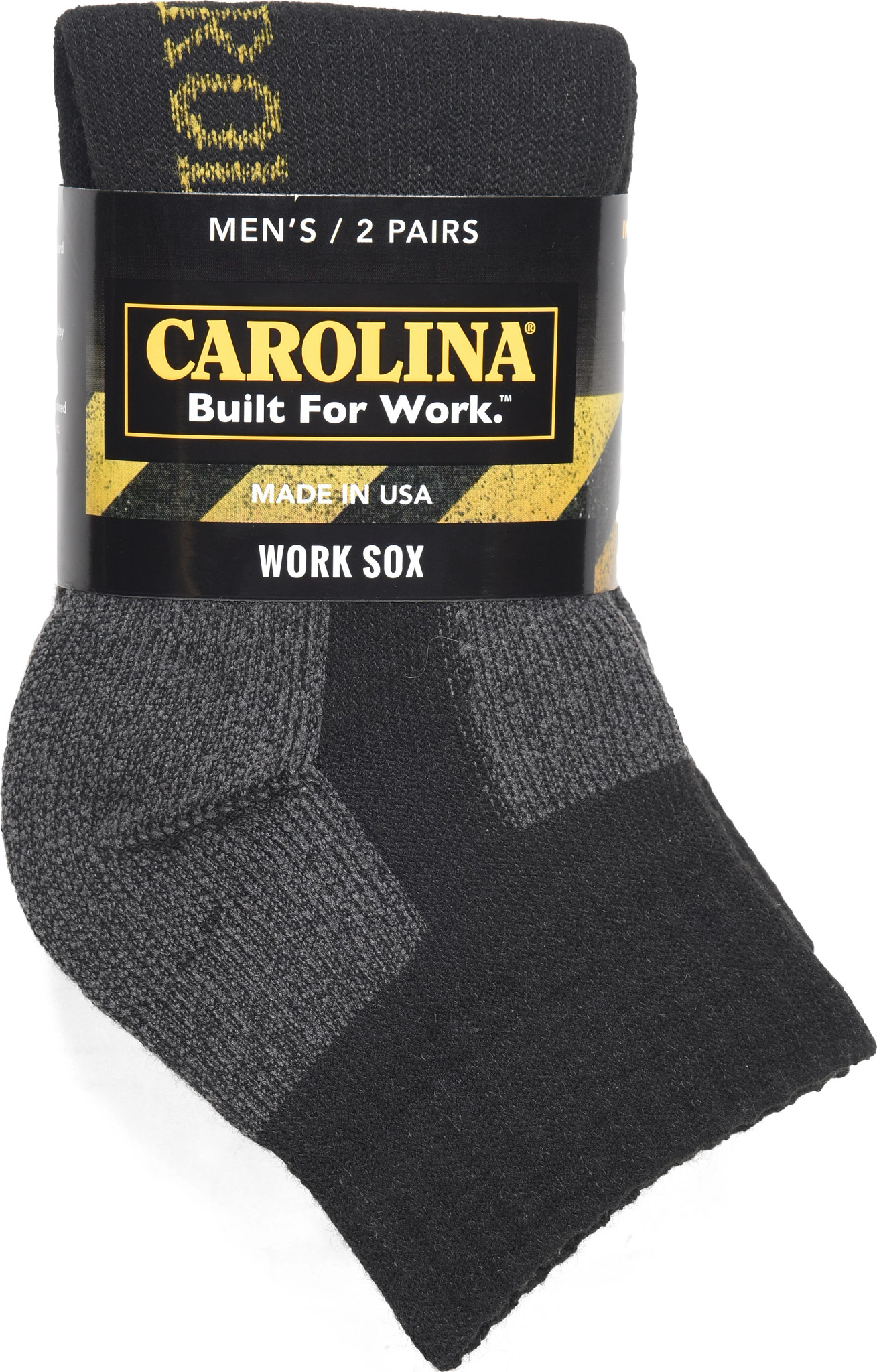 Carolina Black Quarter Work Sox shown in Black (Black)