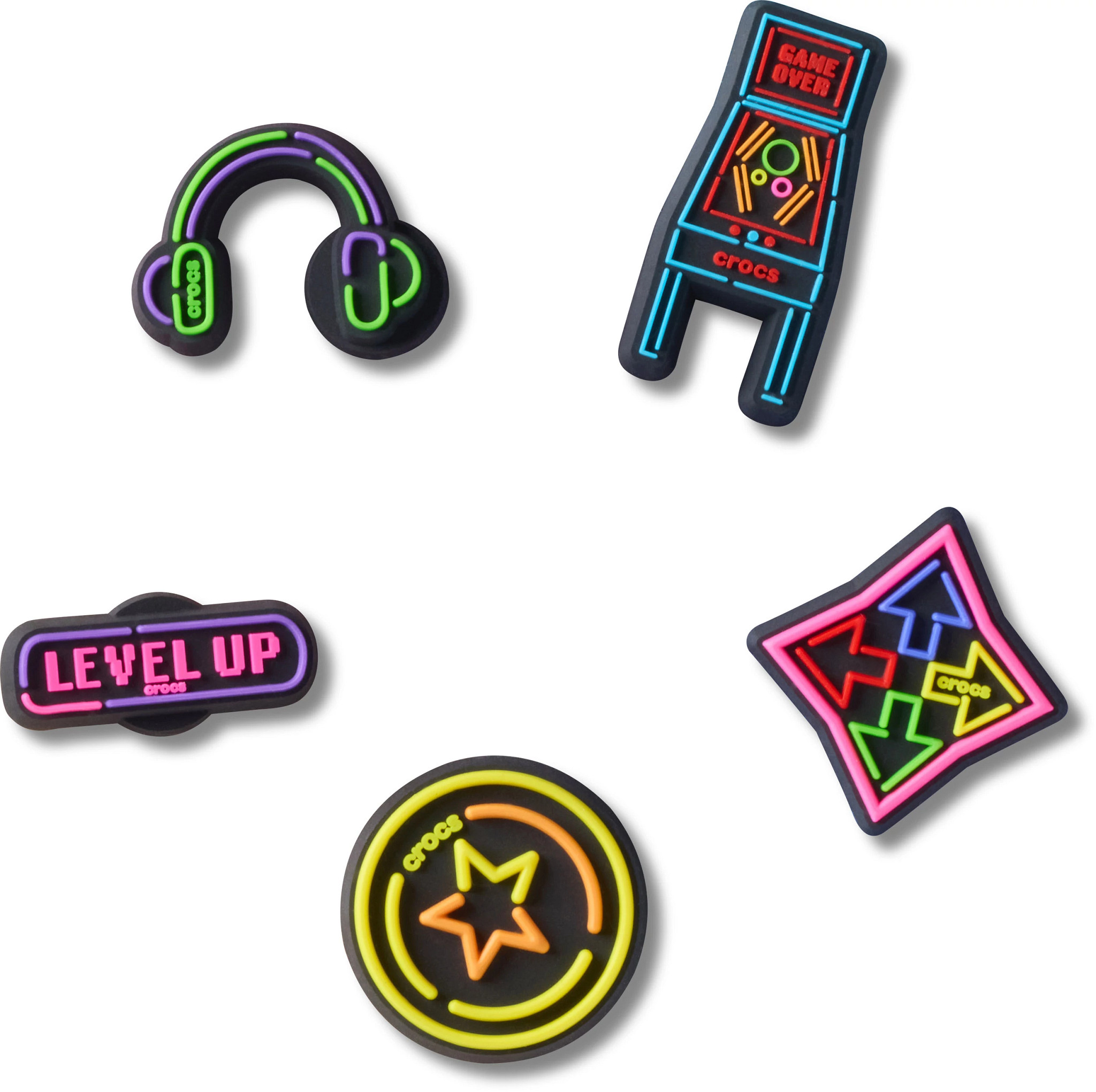 Unisex Crocs Level Up Gamer 5 Pack Jibbitz shown in Multi (Multicolor)