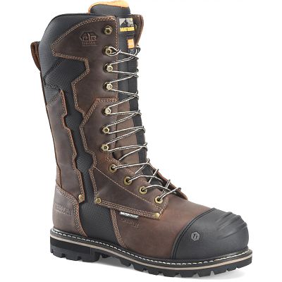 FORASTERO Men's Pull-On Work Boots - Brown Leather, Mid-Calf, Round Toe