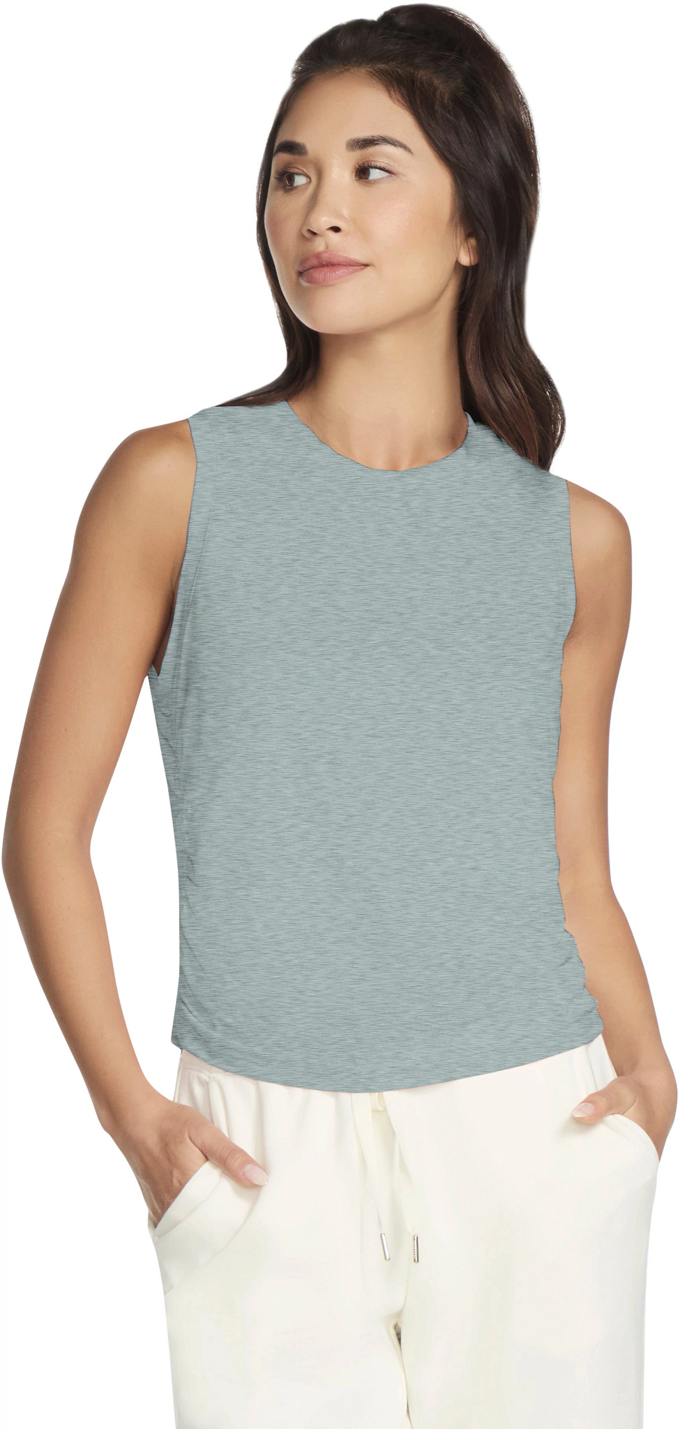 Women's Skechers Serenity Heather Tank shown in Agave (Green)