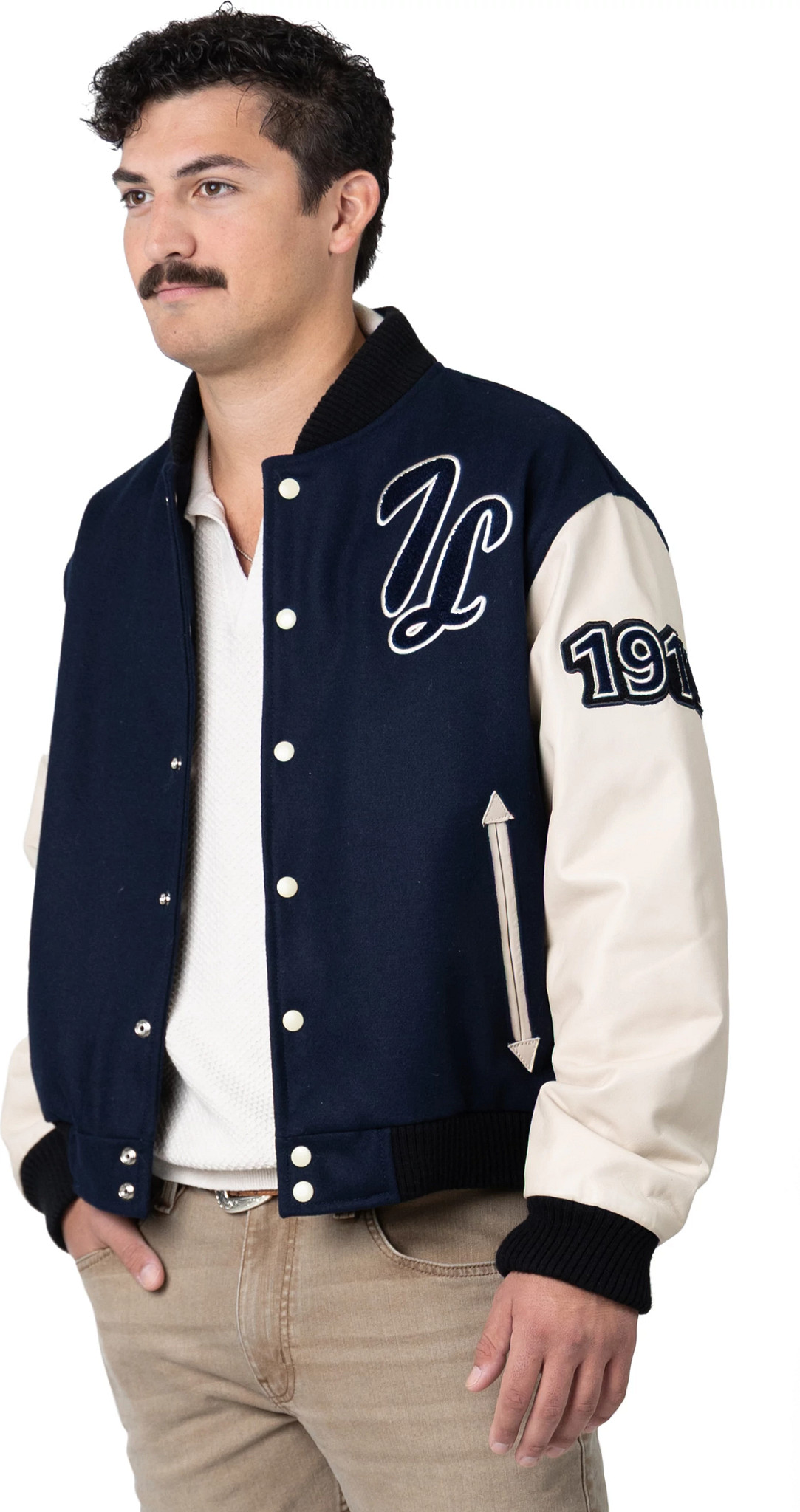 Men's Varsity Jacket shown in Navy (Blue)