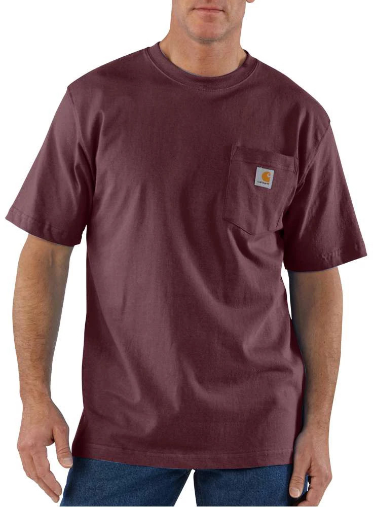 Men's Carhartt K87 Pocket T-Shirt Big shown in Burgundy (Burgundy)