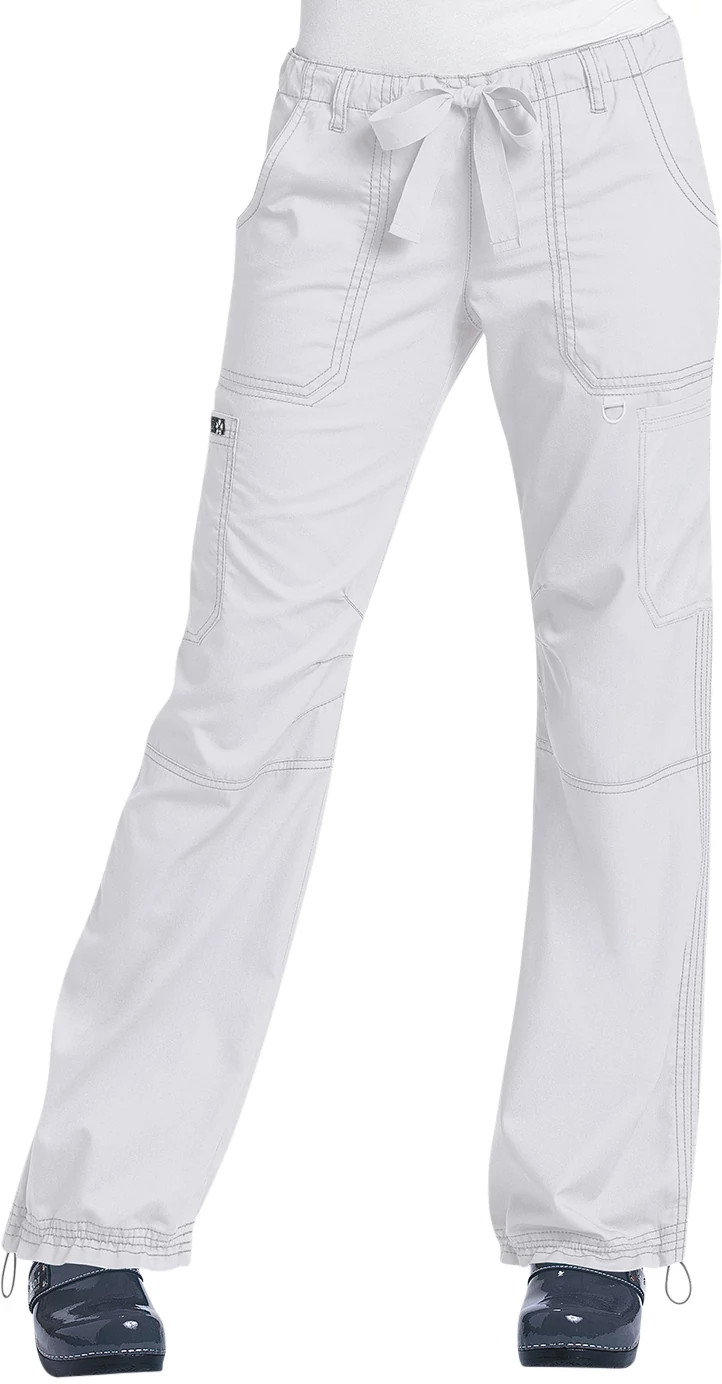 Women's Koi Lindsey Cargo Pant Petite shown in White (White)