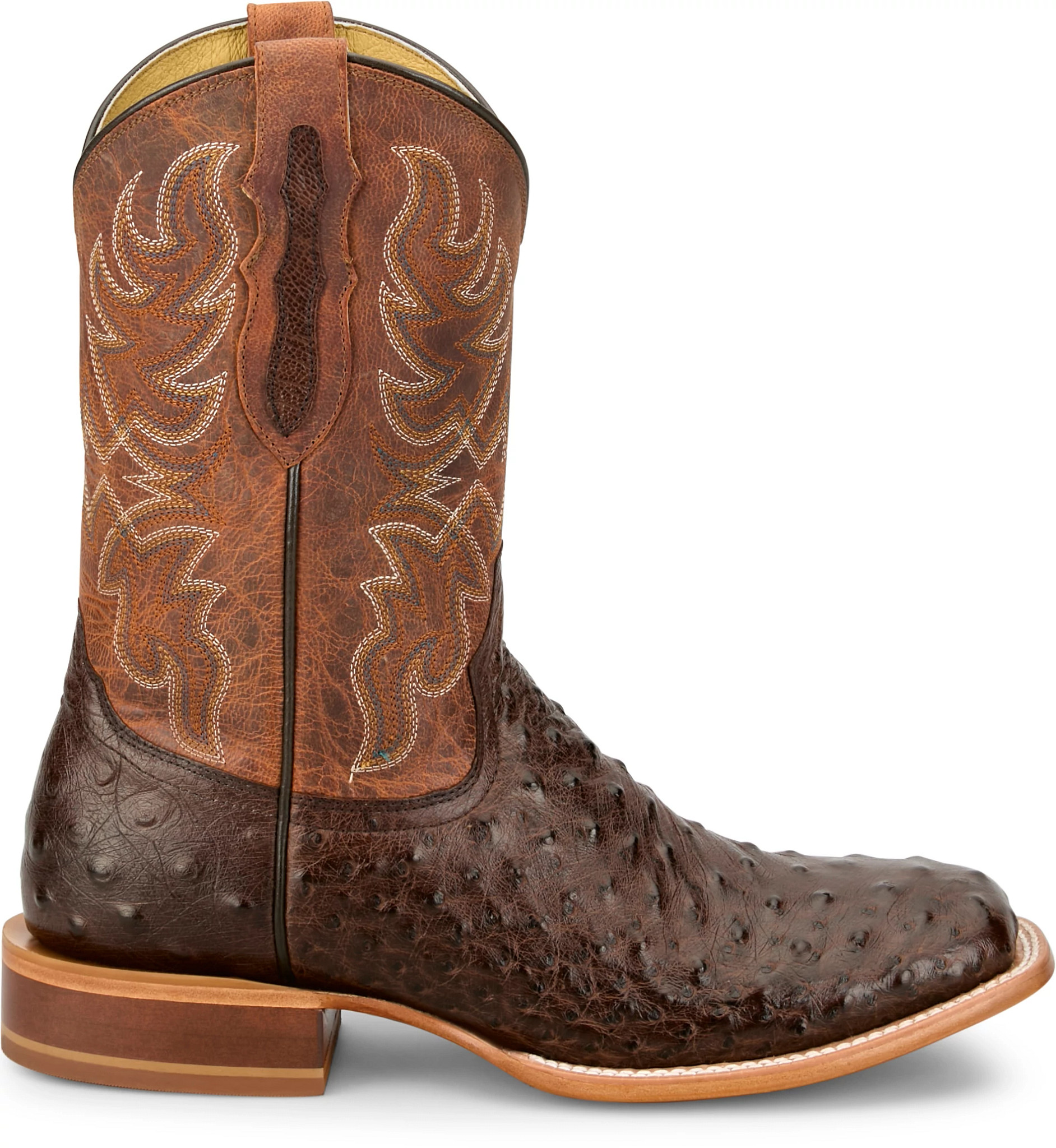 Men's Tony Lama Blaine 11" Ostrich shown in Chocolate (Brown)