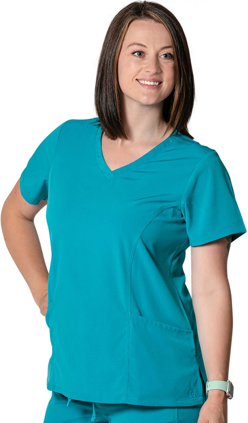 Women's Willow Brook Zoe V Neck shown in Blue (Blue)