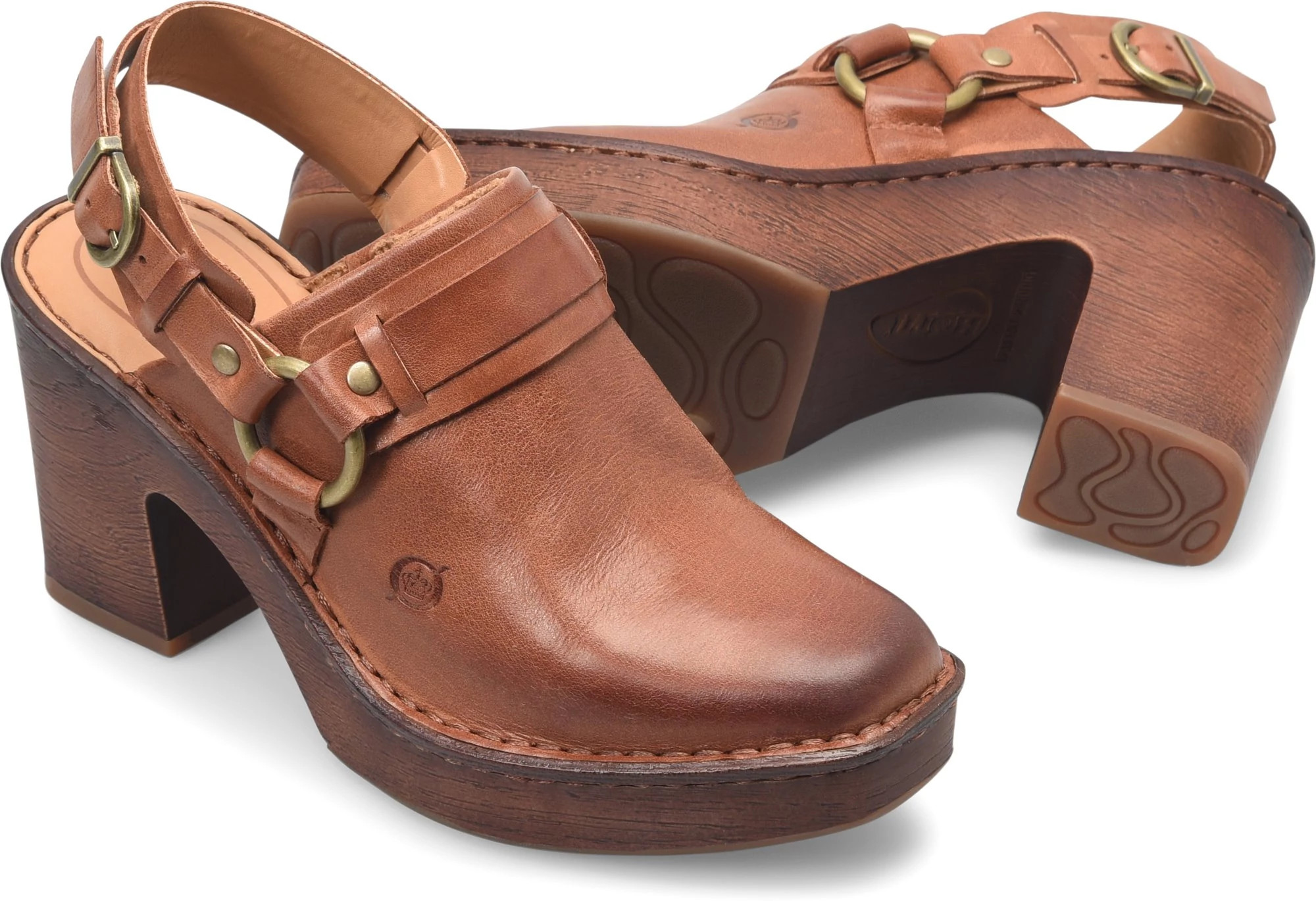 Frye leather clogs shoes w buckle Shoes Womens Shoes Clogs & Mules 