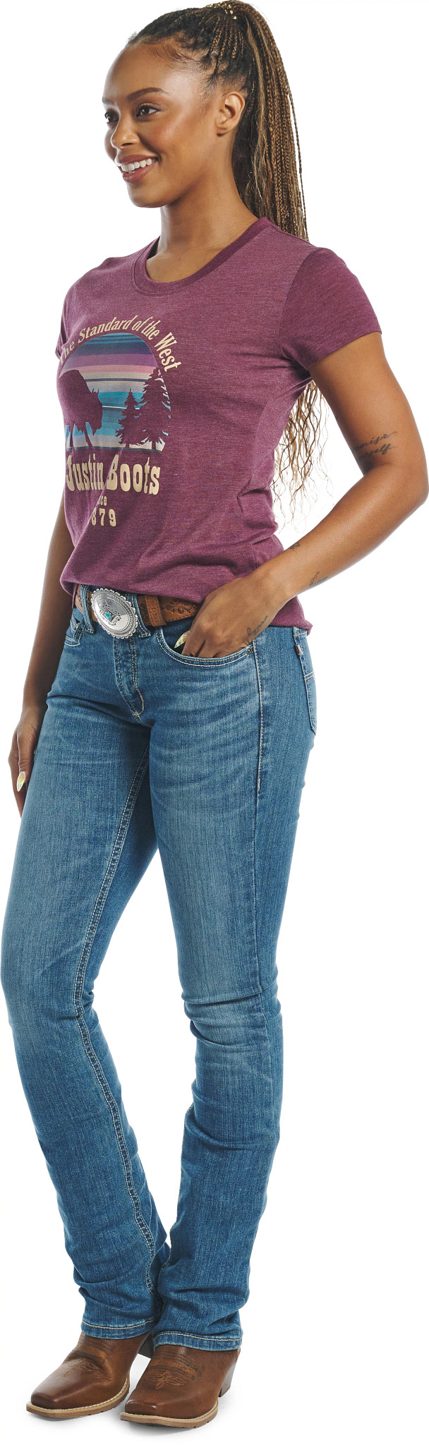 Midrise Bootcut Womens  shown in Light Denim (Blue)
