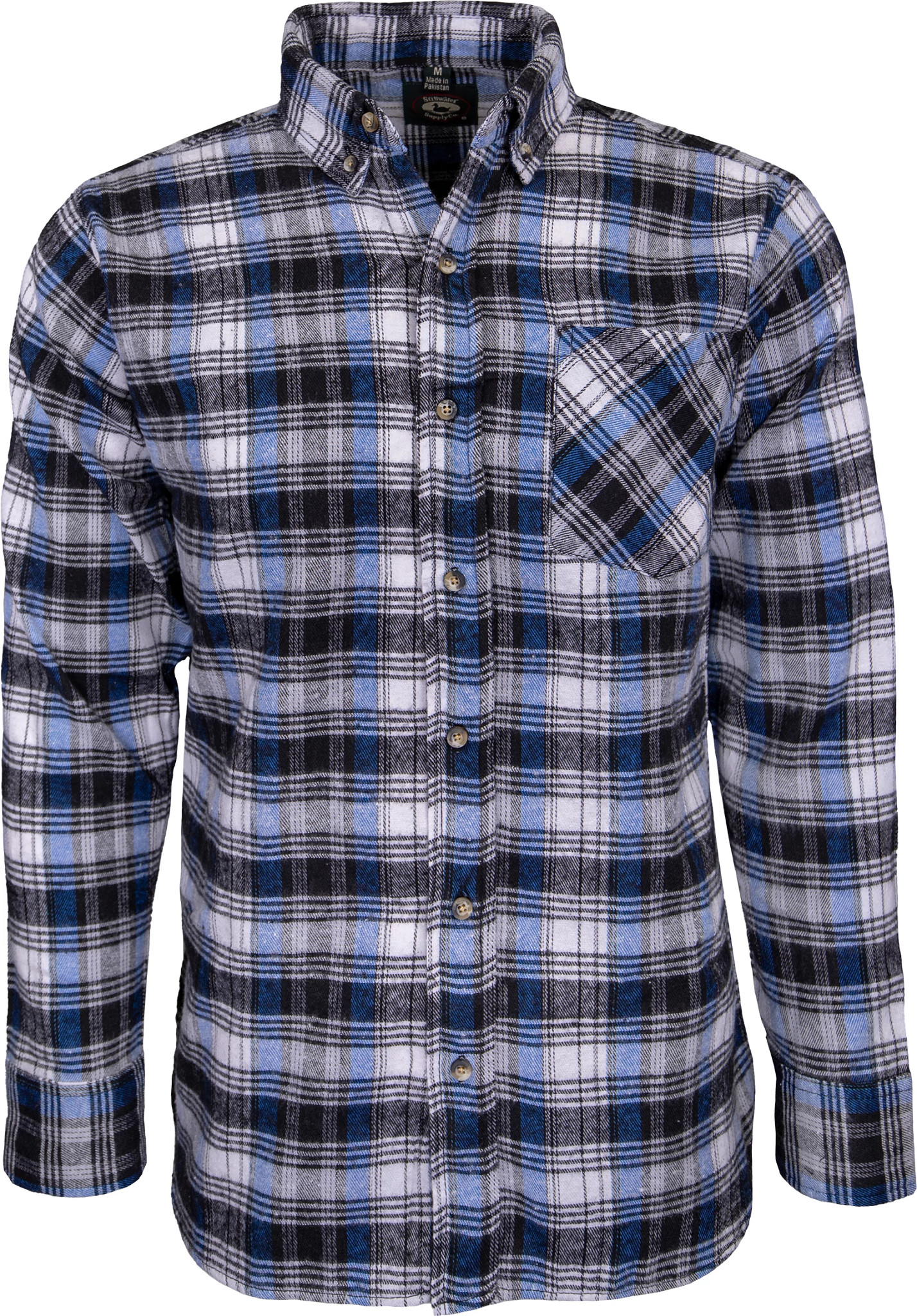 Men's Pacific Teaze Long Sleeve Plaid Button Up shown in Blue (Blue)