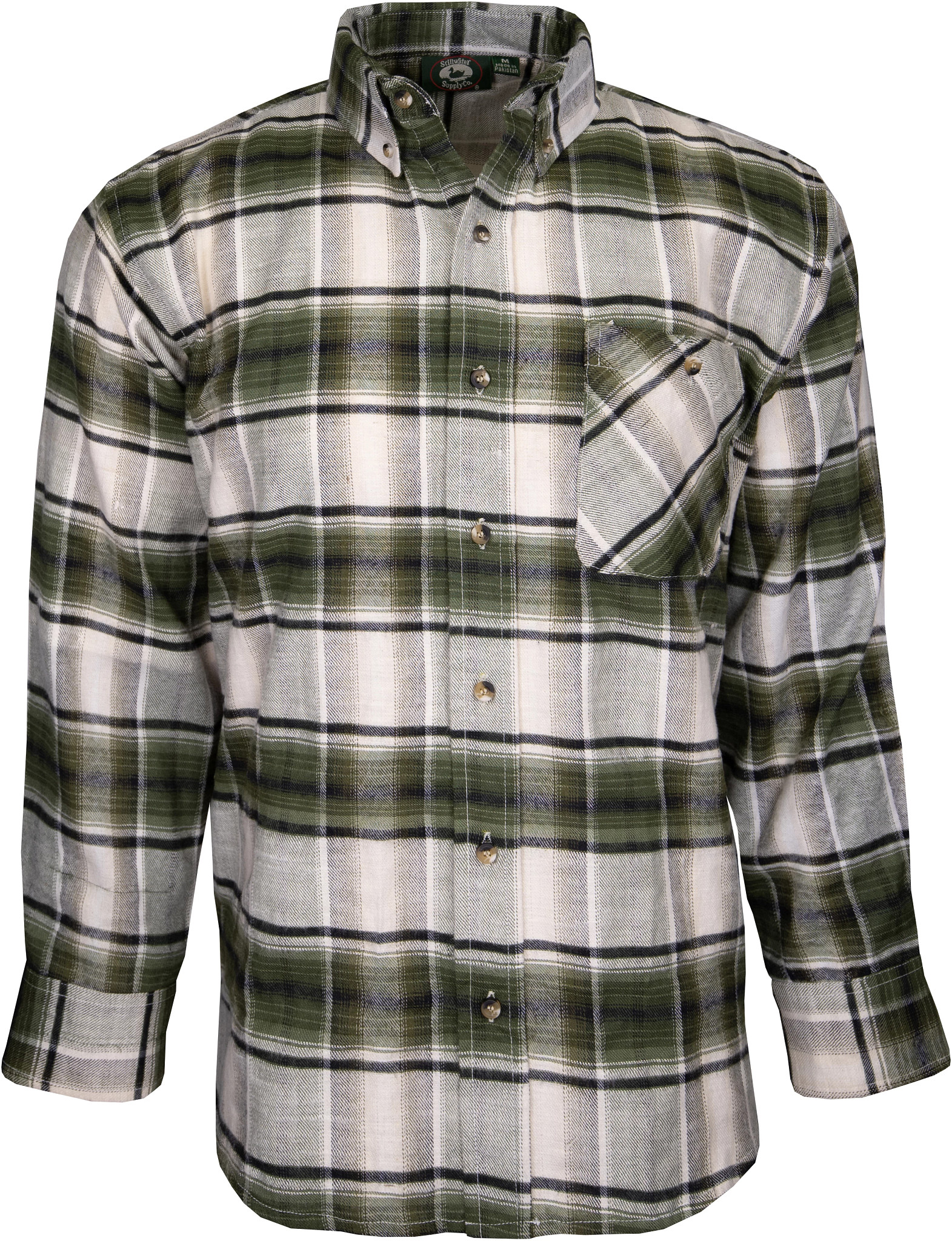 Men's Pacific Teaze Brewer Flannel Shirt shown in Olive (Green)