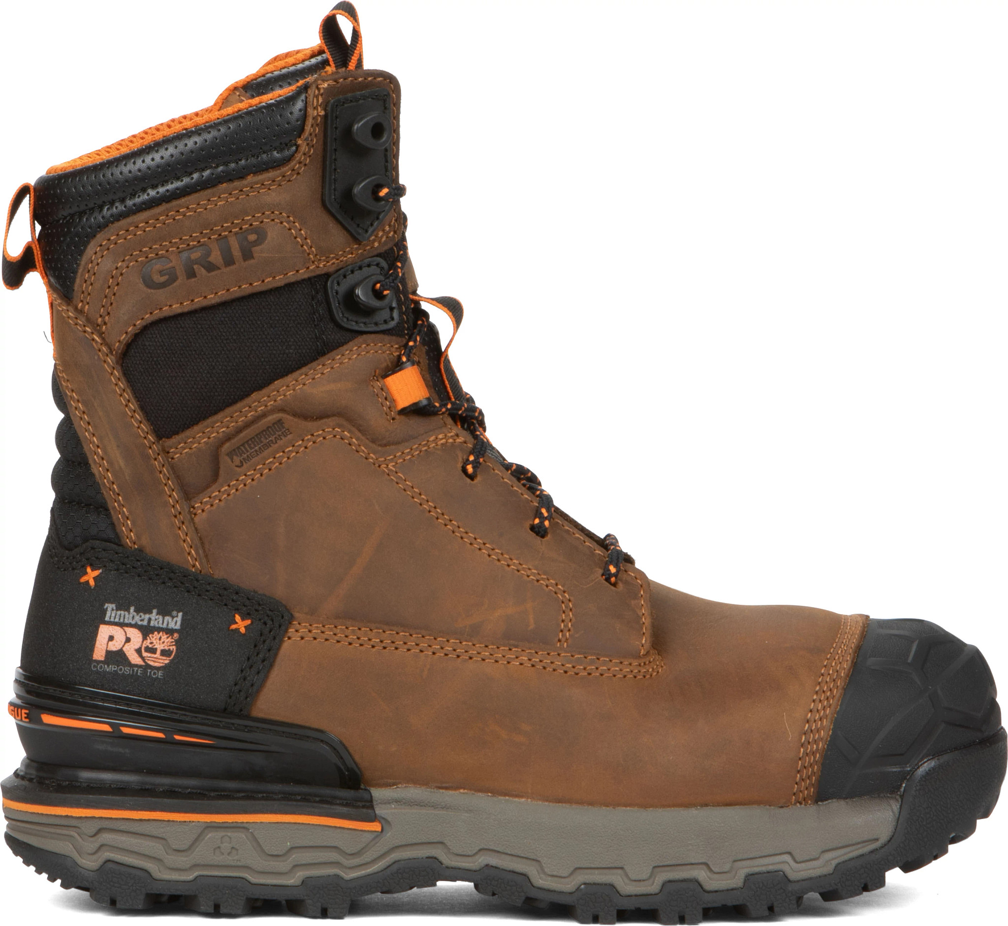 Men's Timberland Pro 8 Inch Boondock Ultralight Waterproof Comp Toe shown in Brown (Brown)