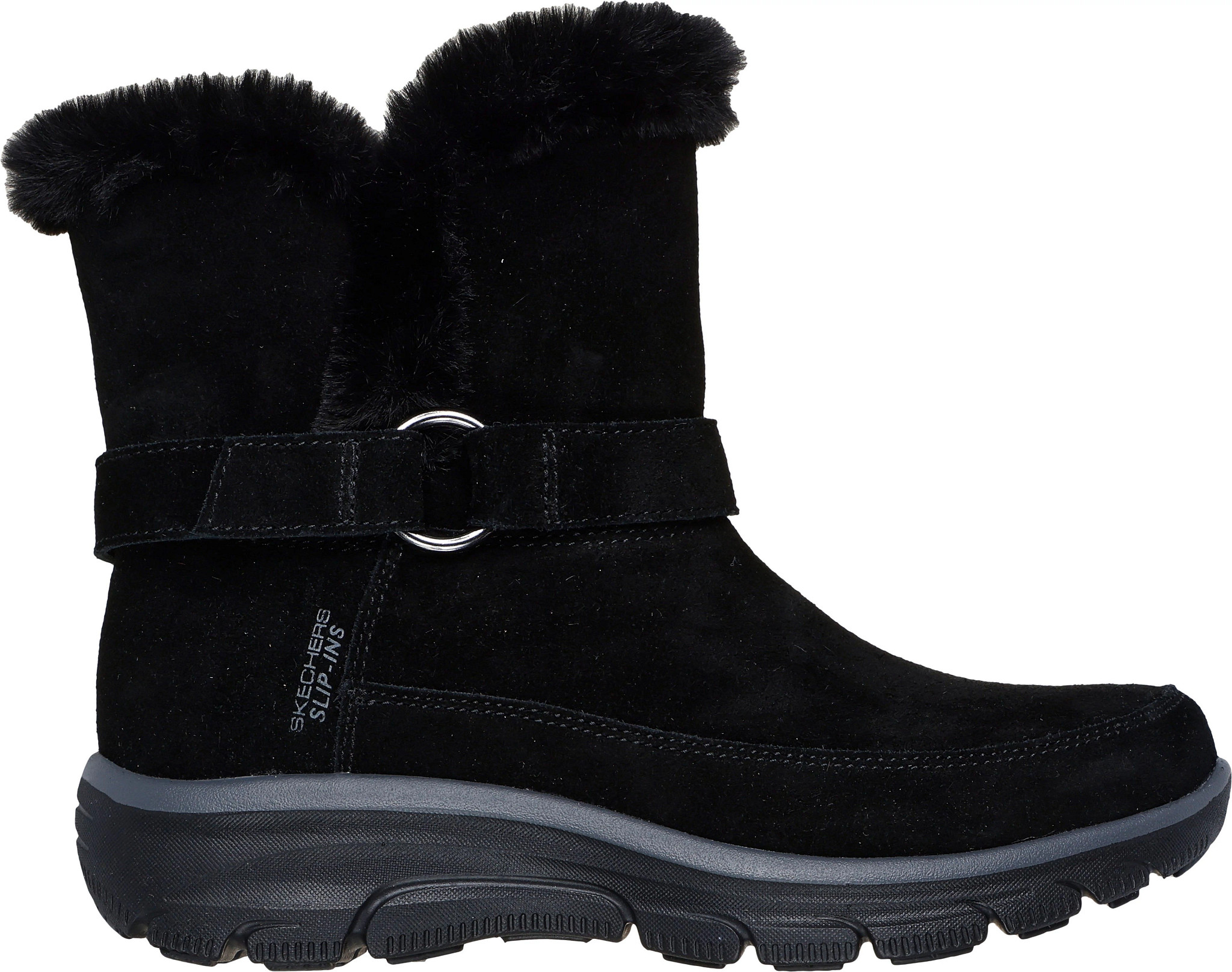 Women's Skechers Slip-Ins Easy Going Dream Scotchgard Boot shown in Black (Black)