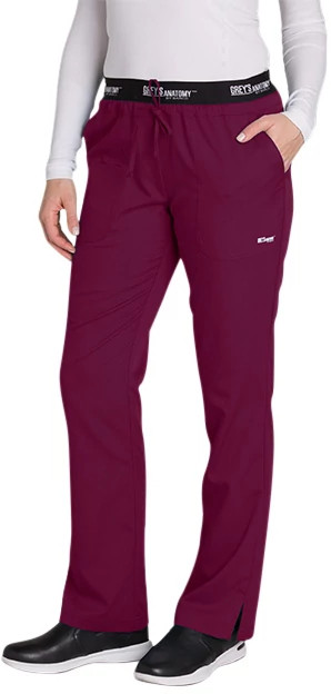 Women's Grey's Anatomy Aubrey Active Drawstring Pant shown in Burgundy (Burgundy)