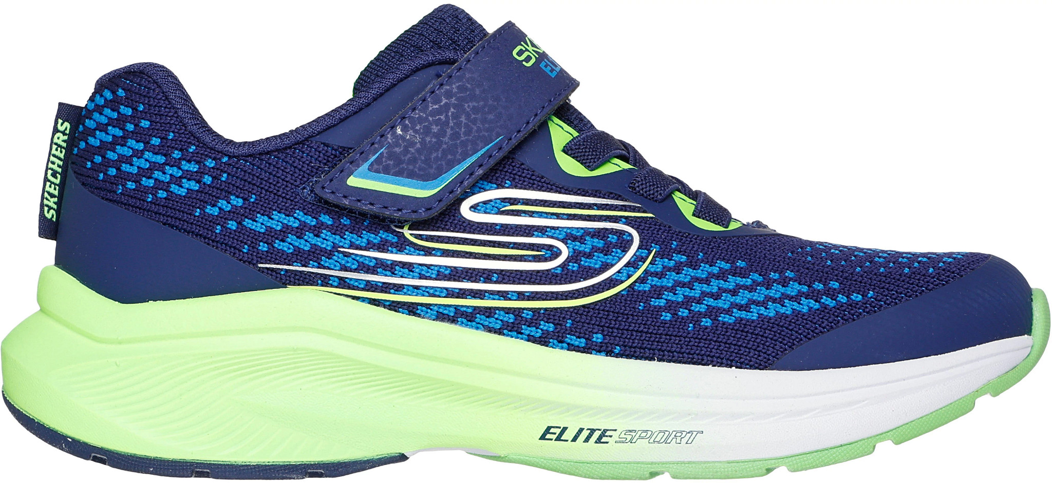 Boy's Skechers Elite Sport Stride Tempo-Pace shown in Navy/Lime (Blue)