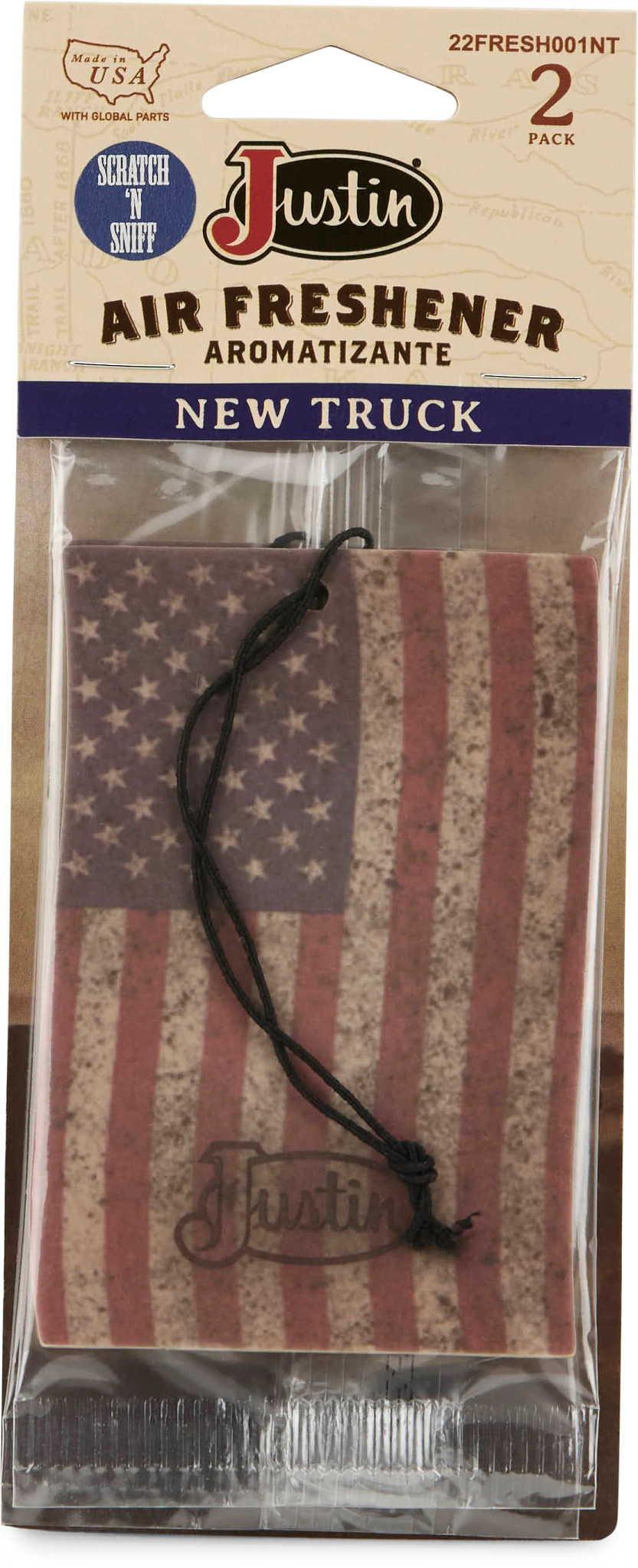American Flag Air Freshner shown in Multicolor (Multicolor)