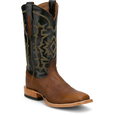 Jazame Men's Cowboy Ankle Boots - Western Motorcycle Dress Boots With Buckle