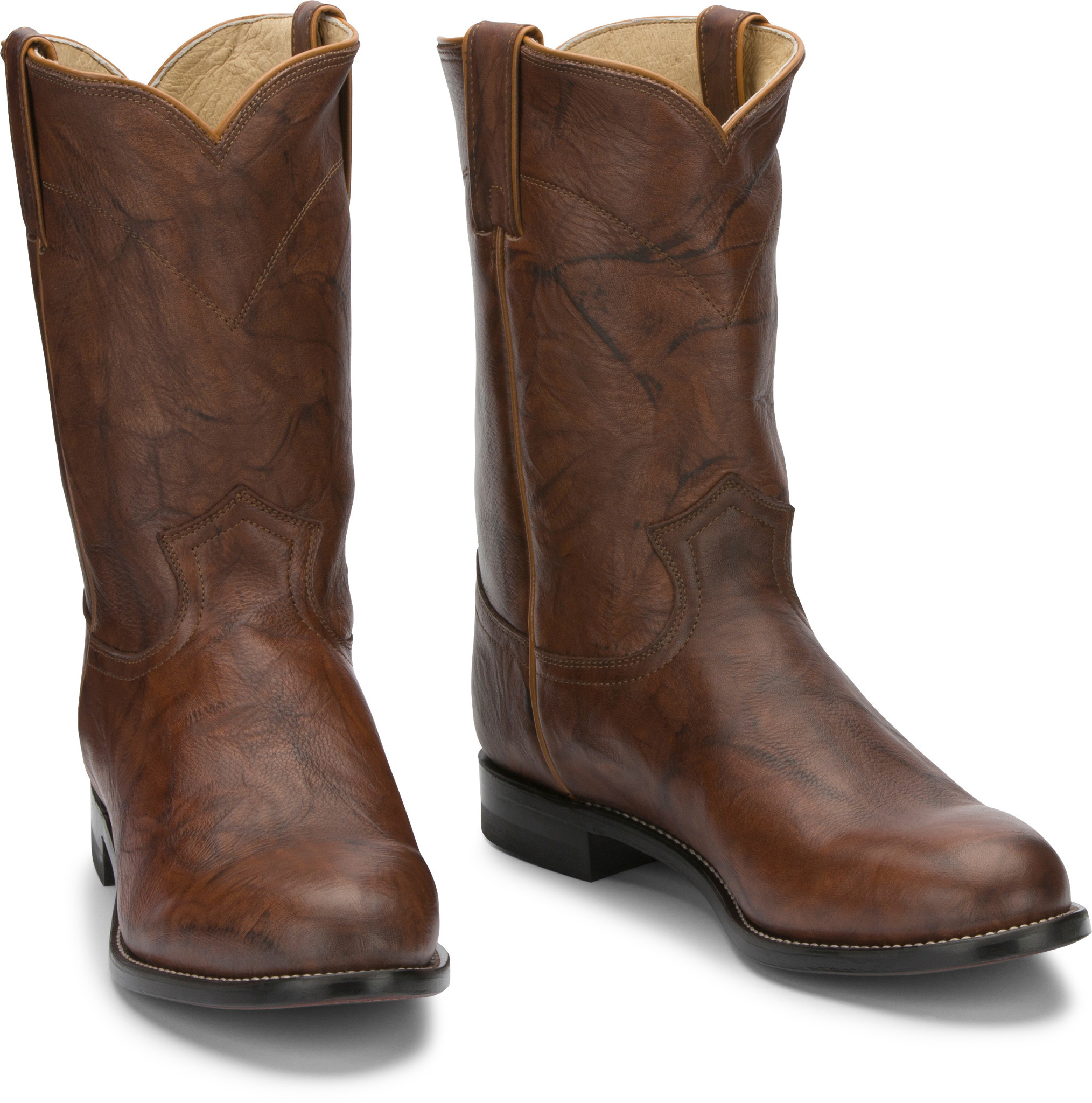 Brown justin shop roper boots