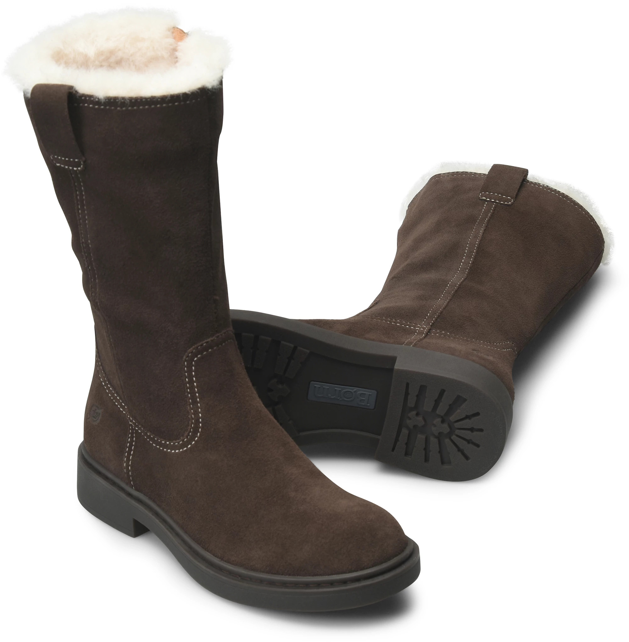 Bradey Shearling shown in Dark Brown Suede (Brown)