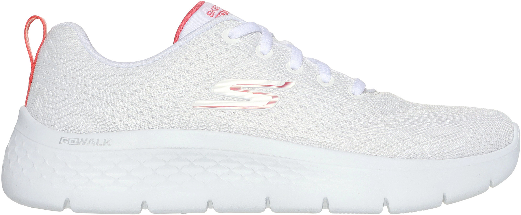 Women's Skechers Gowalk Flex Kali Walker shown in White/Coral (White)