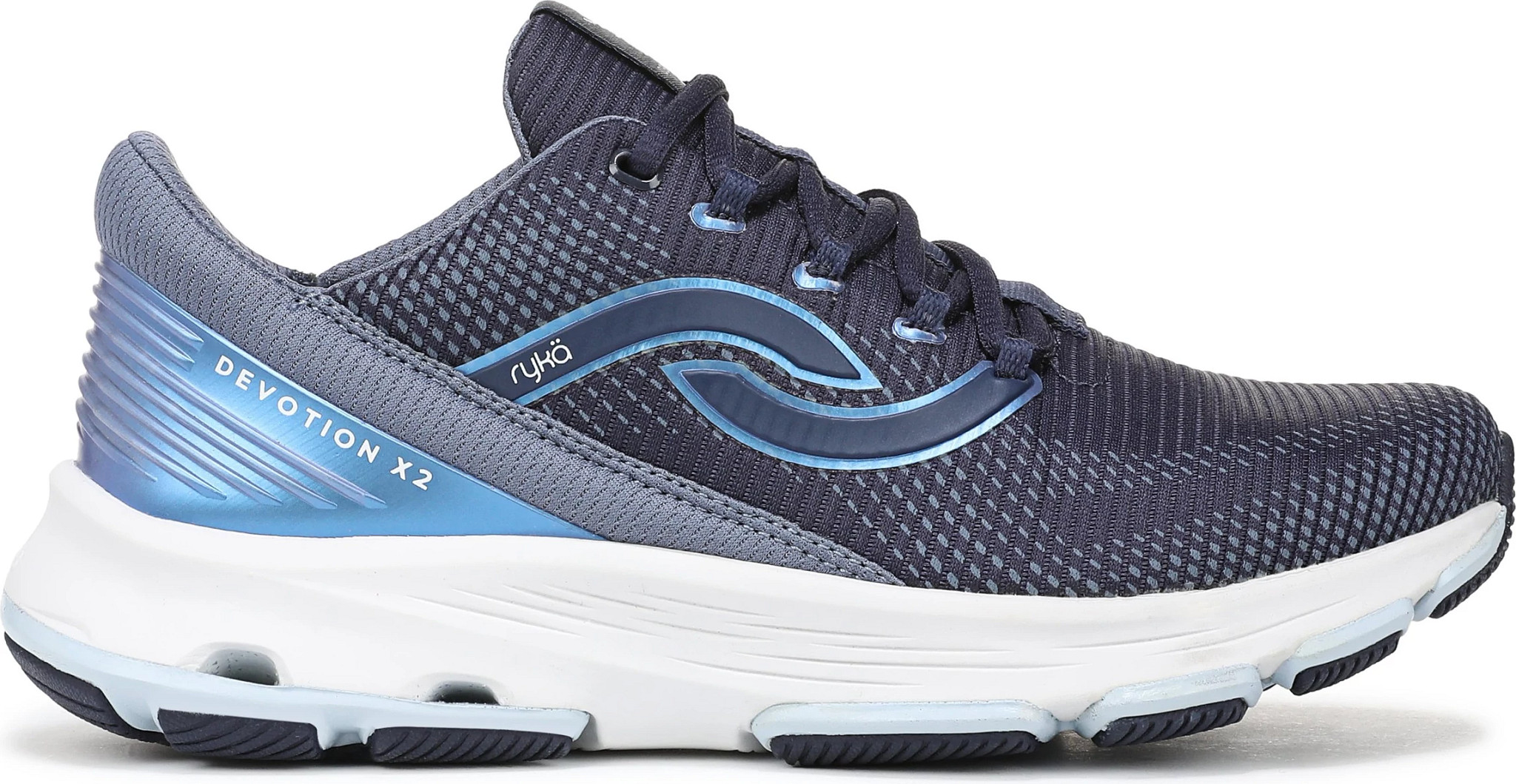 Women's Ryka Devotion X V2 Walker shown in Blue/Flintstone Blue (Blue)