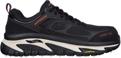 Men's Skechers Work Arch Fit Composite Toe Raylan shown in Black (Black)
