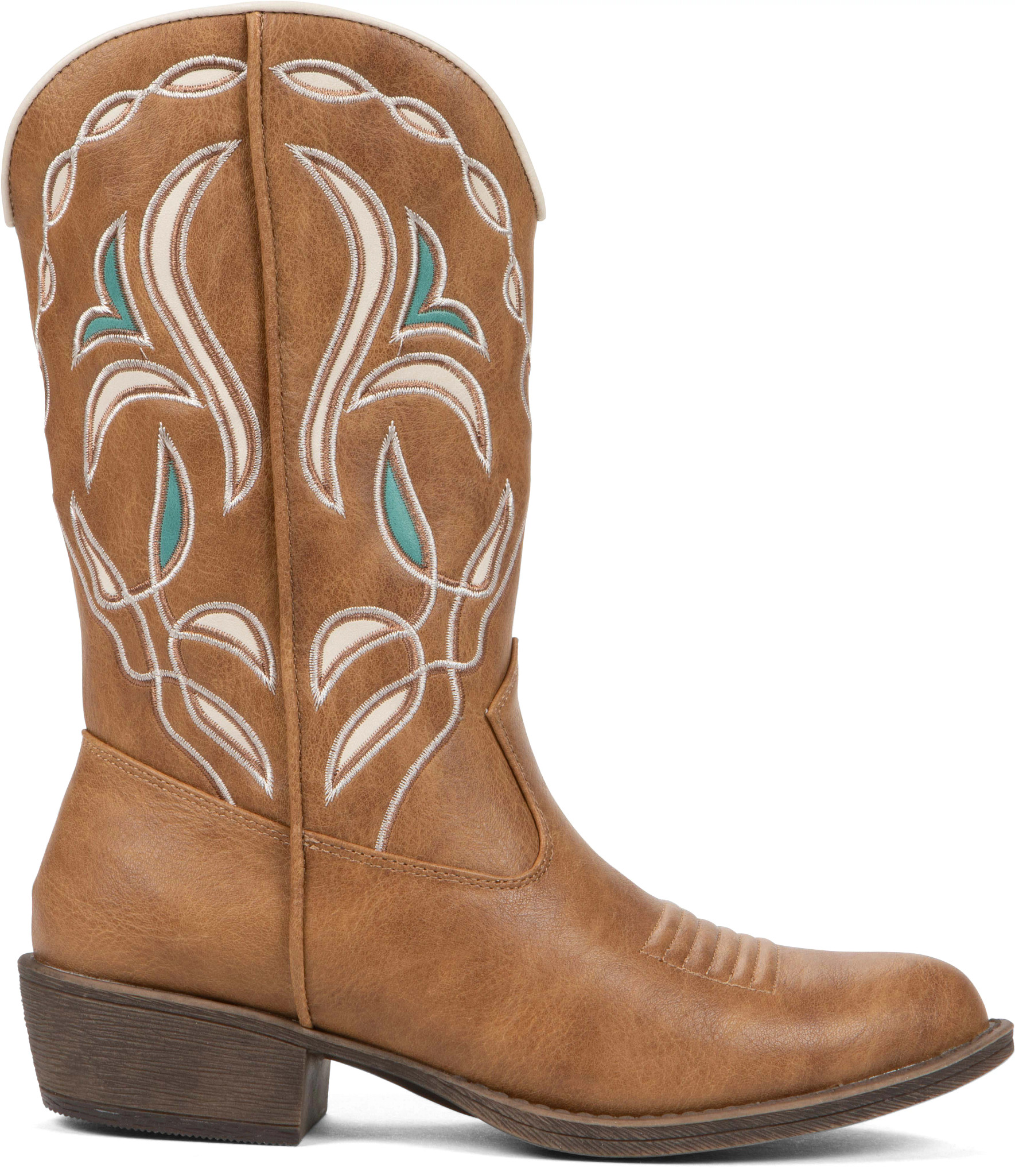Women's Coconuts By Matisse Tucker Western Boot shown in Tan/Cream/Turquoise (Tan)