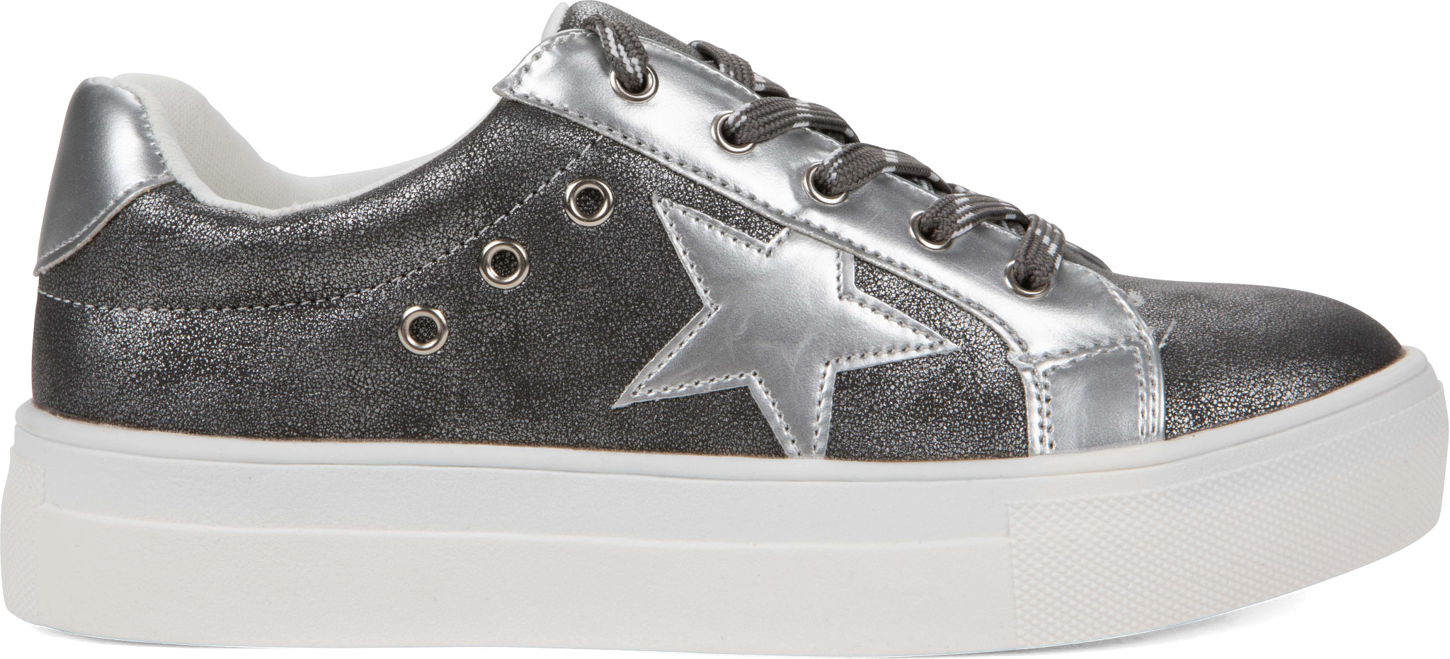 Girl's Mia Sparklee Star Platform shown in Pewter (Grey)