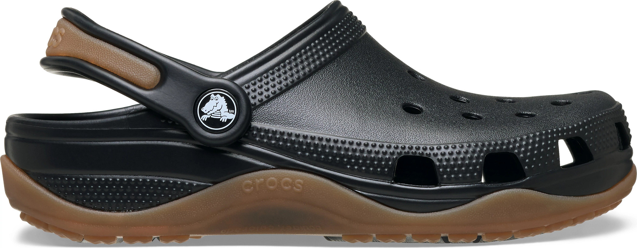 Boy's Crocs Classic Evo Gum Clog shown in Black/Gum (Black)