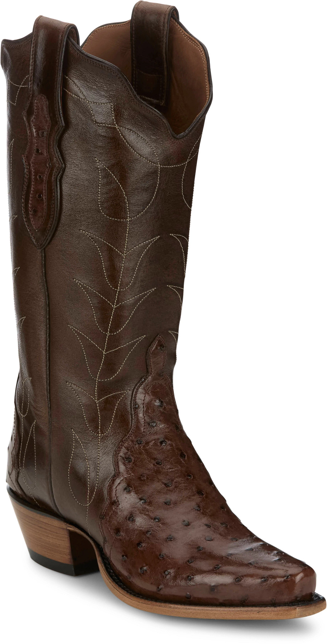 Illora 13" Full Quill Ostrich se muestra en la Bourbon (Caf&eacute;)