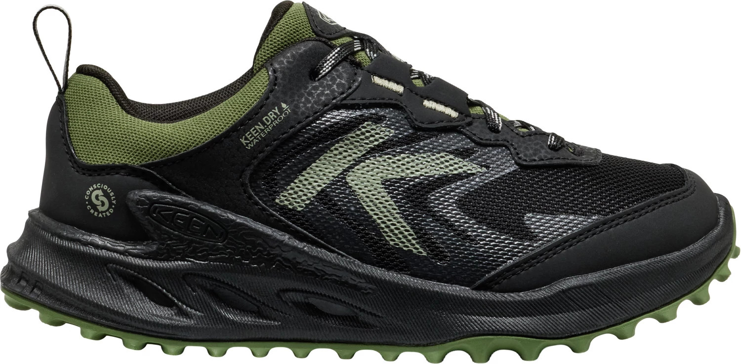 Boy's Keen Waterproof Zionic Hiker shown in Black/Bronze Green (Black)