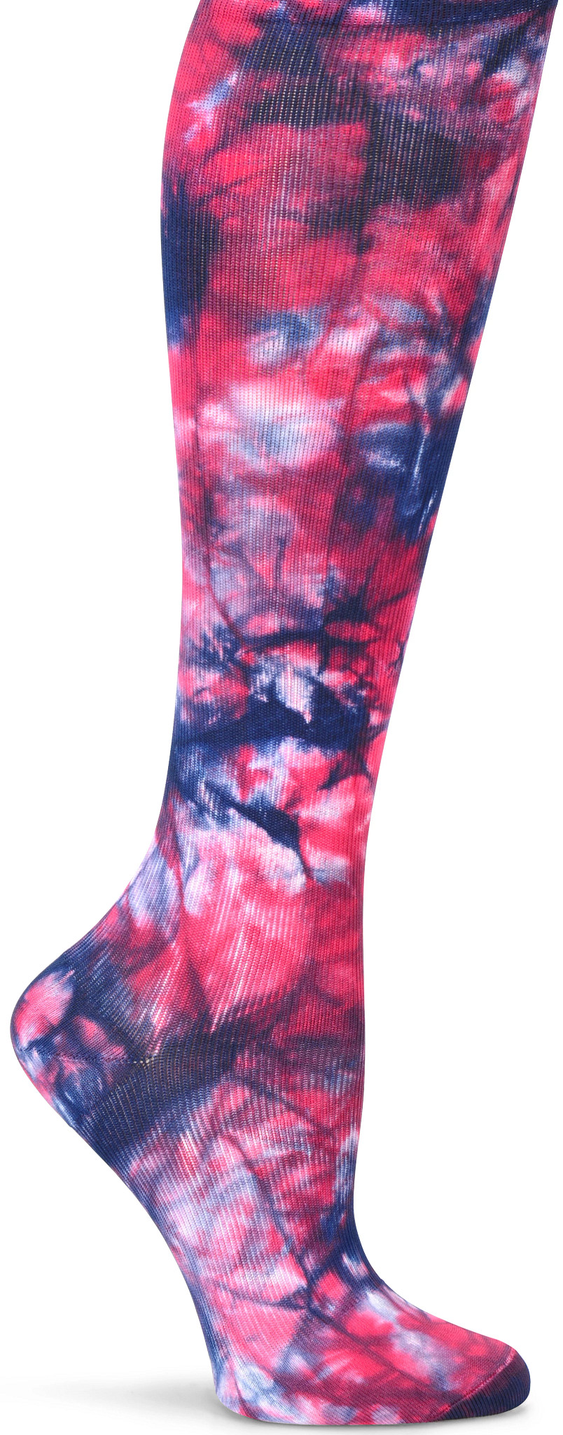 Tie Dye Compression Socks se muestra en la Raspberry Tie Dye (Te&ntilde;ido Anudado)