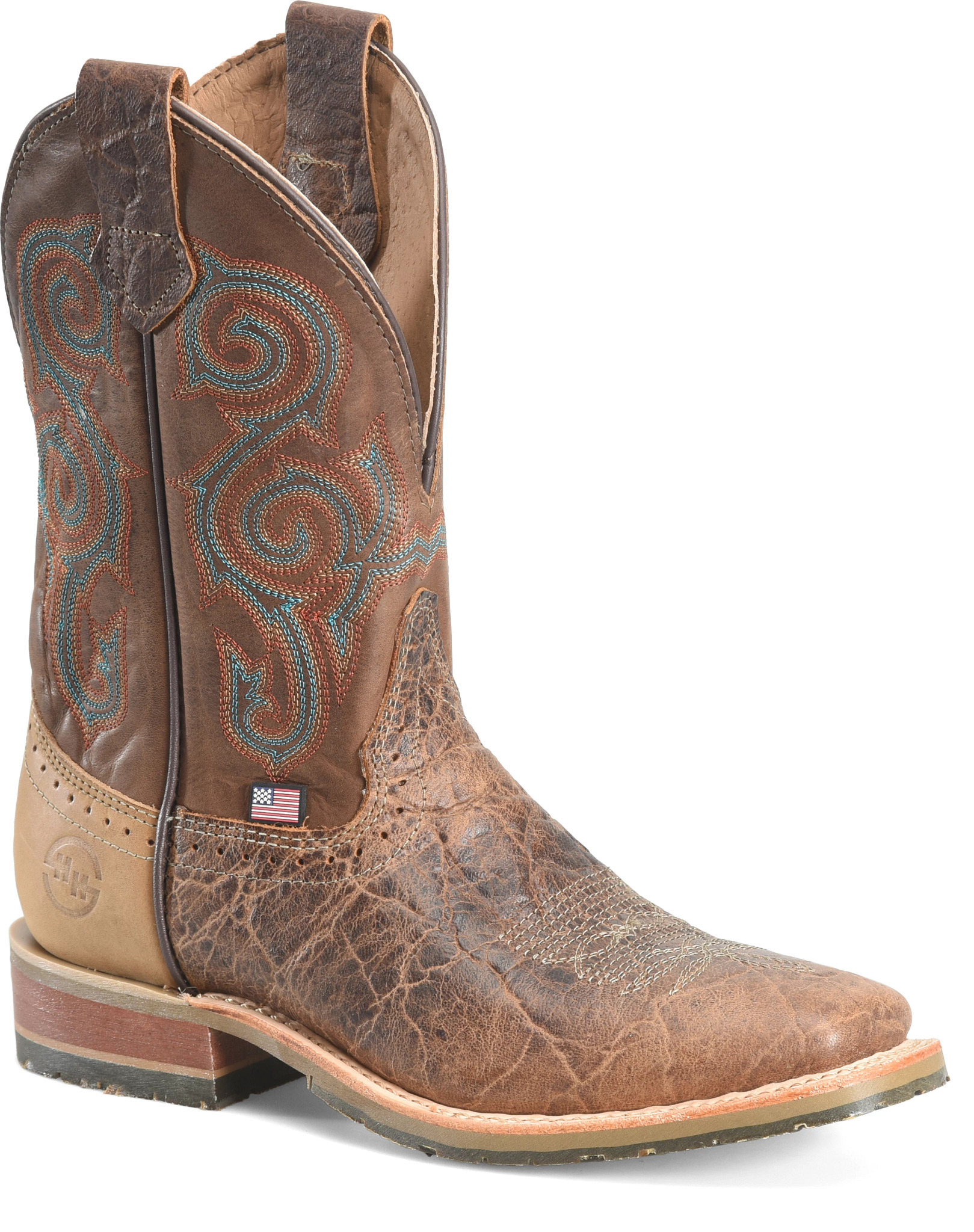 【新品・未使用】DOUBLE-H カウボーイ　ウェスタン　ブーツ　レザー　USA 日本製 本革レザー ウエスタンブーツ ショート ブーツ メンズ