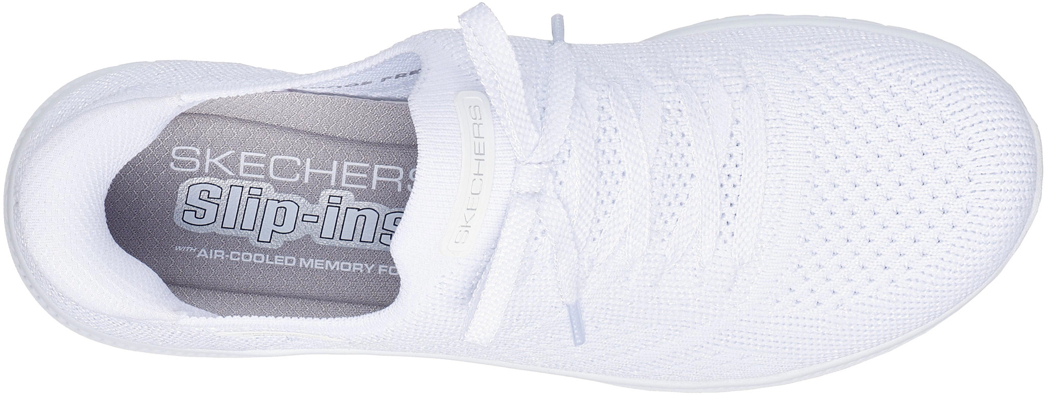 skechers air cooled memory foam womens slip on white