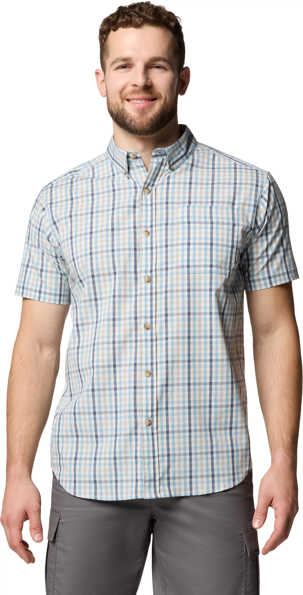 Men's Columbia Rapid Rivers Ii shown in Blue Multi Ging (Blue)
