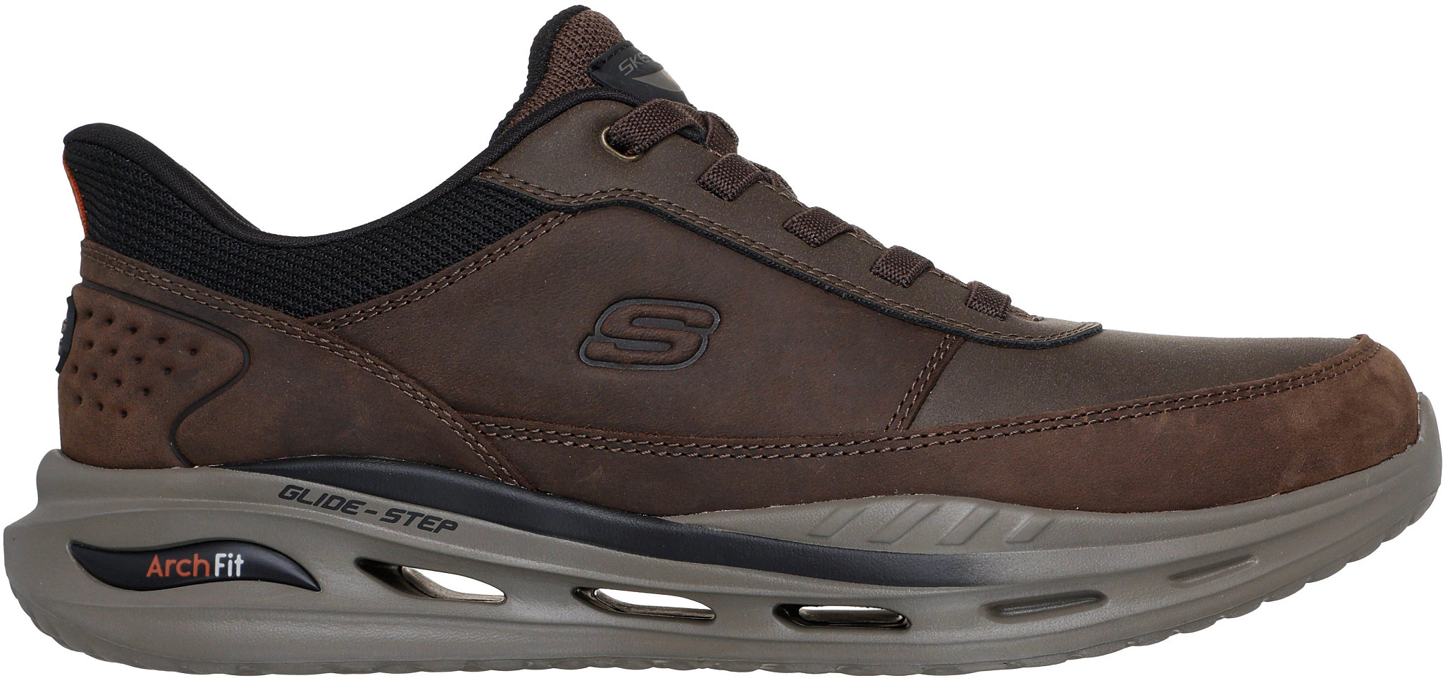 Men's Skechers Slip-Ins Arch Fit Orvan Moxley shown in Brown (Brown)