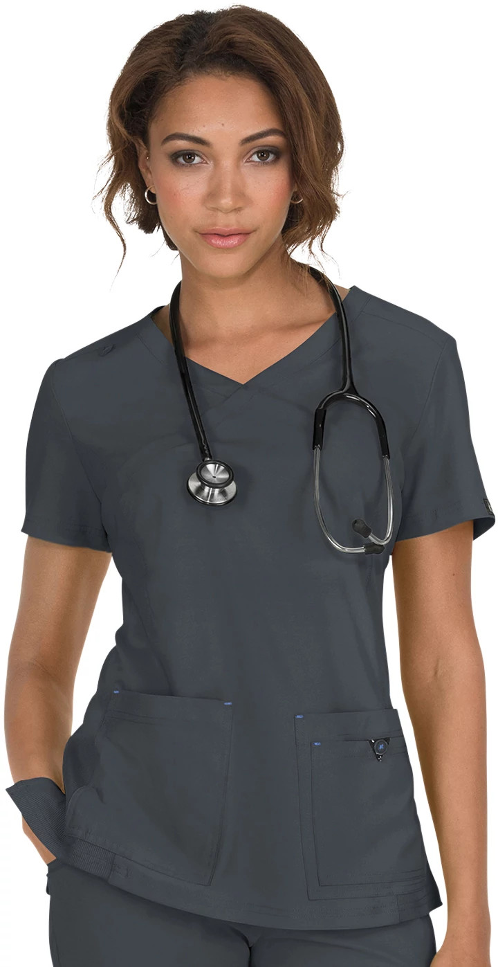 Women's Koi Basics Katie Mock Wrap shown in Grey (Grey)