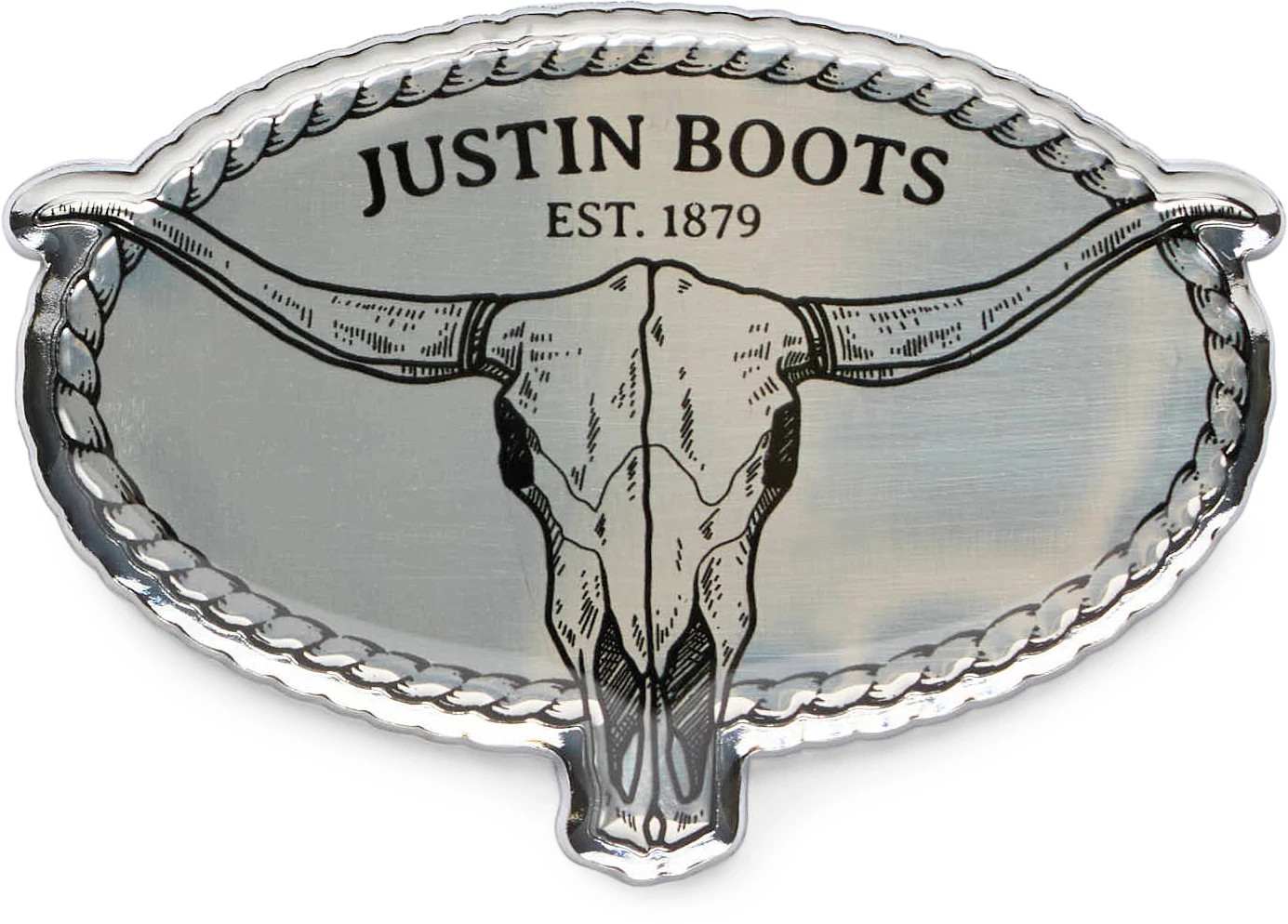 Steer Skull Auto Emblem shown in Silver (Grey)
