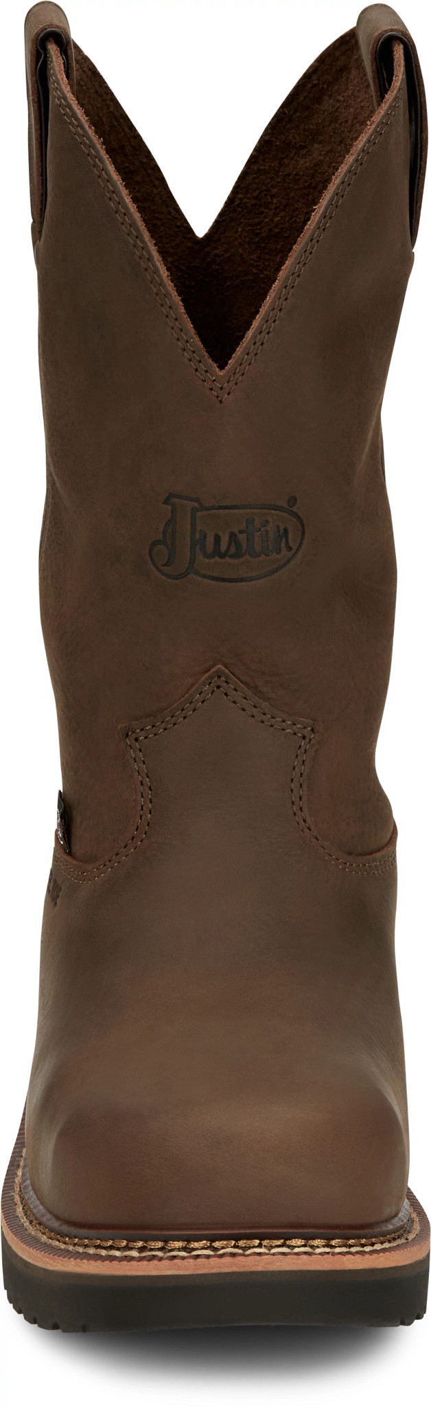 ブラウン ラインストーン オープントゥシューズ Blundstone Original Pull On High Top Boots - Rustic Brown