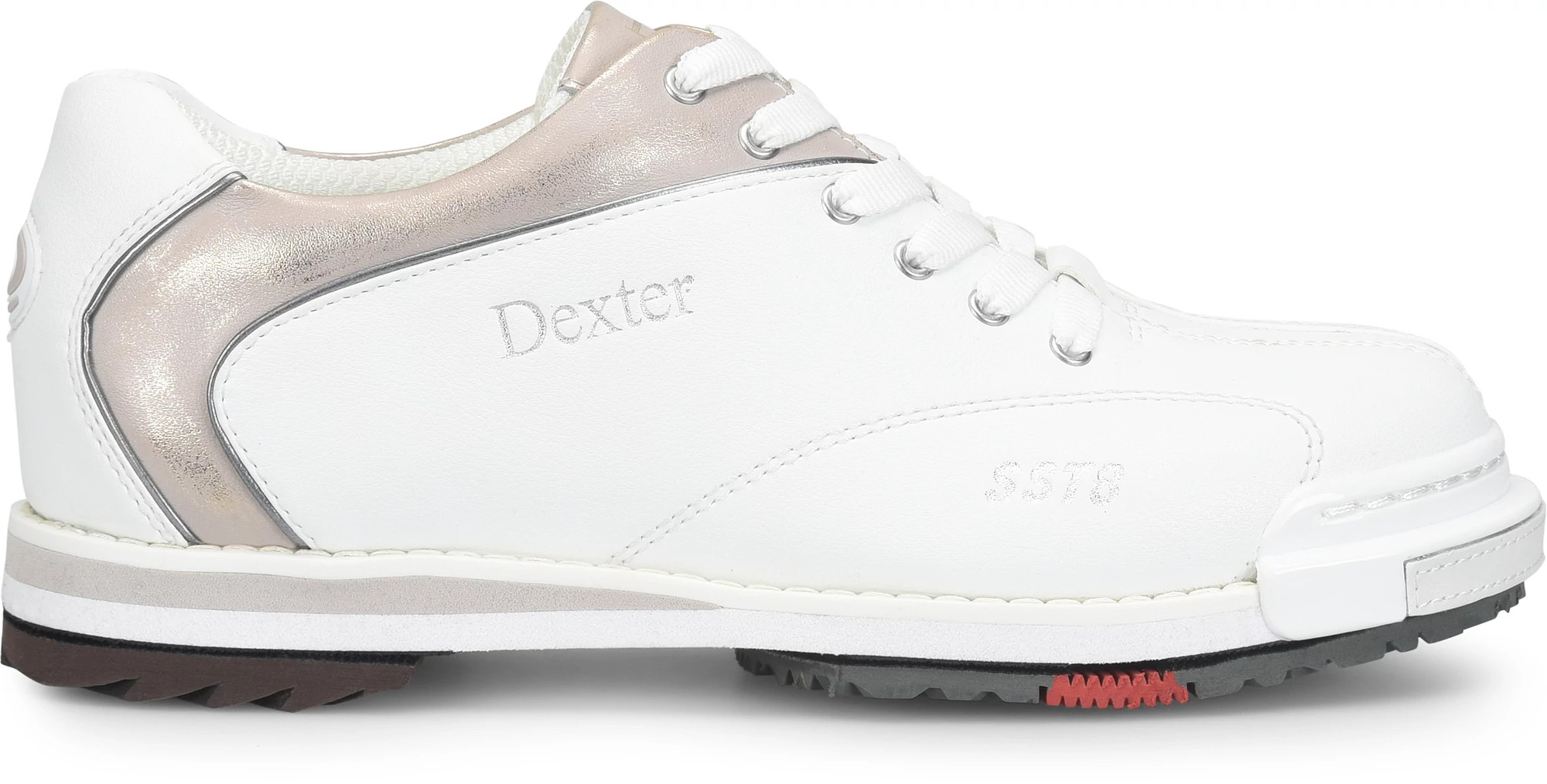 Women's Dexter Bowling Sst 8 Pro shown in White/Champagne (White)
