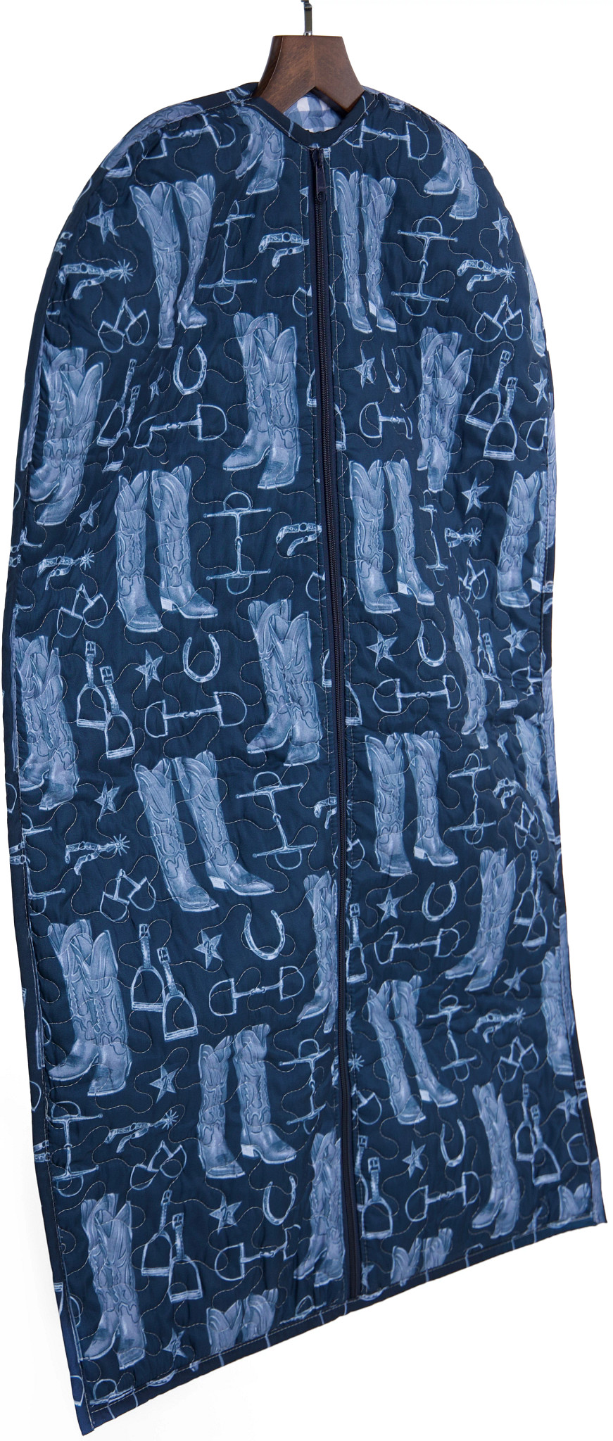 Ida Mae Quilted Garmet Bag shown in Navy (Blue)